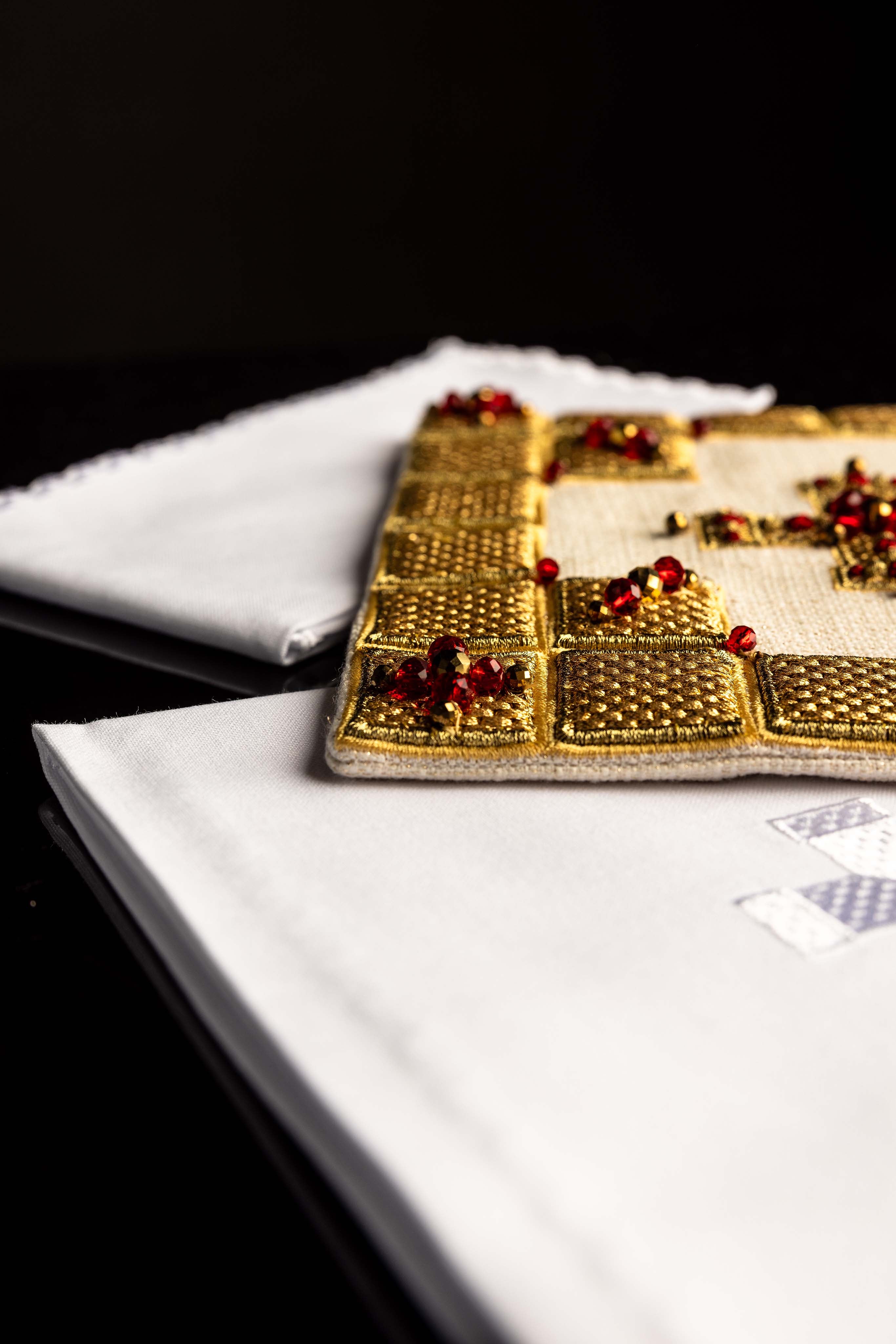 Ręcznie wykonany komplet kielichowy z naturalnymi kamieniami Handmade 5011