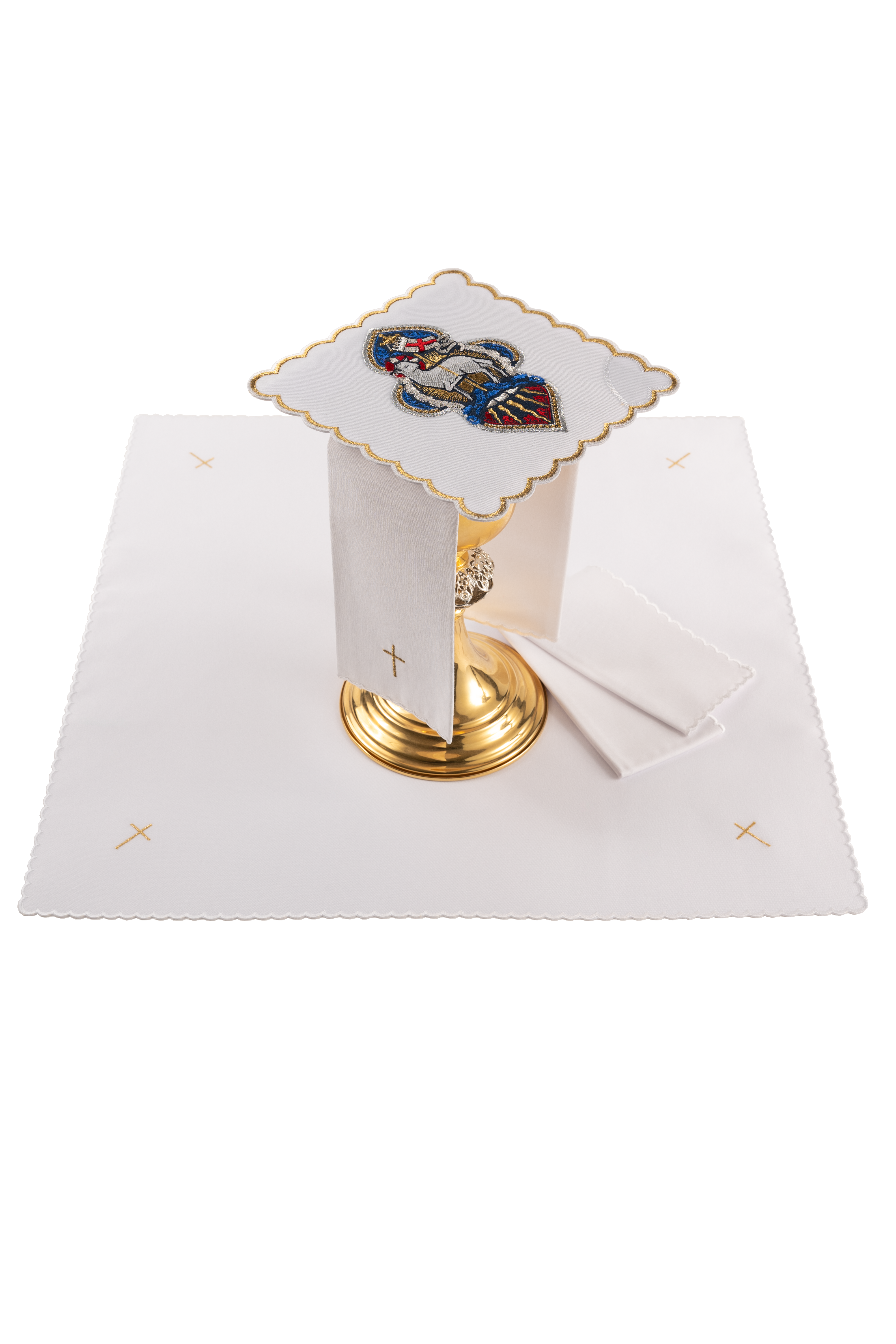 Bielizna kielichowa haftowana na Wielkanoc z Barankiem