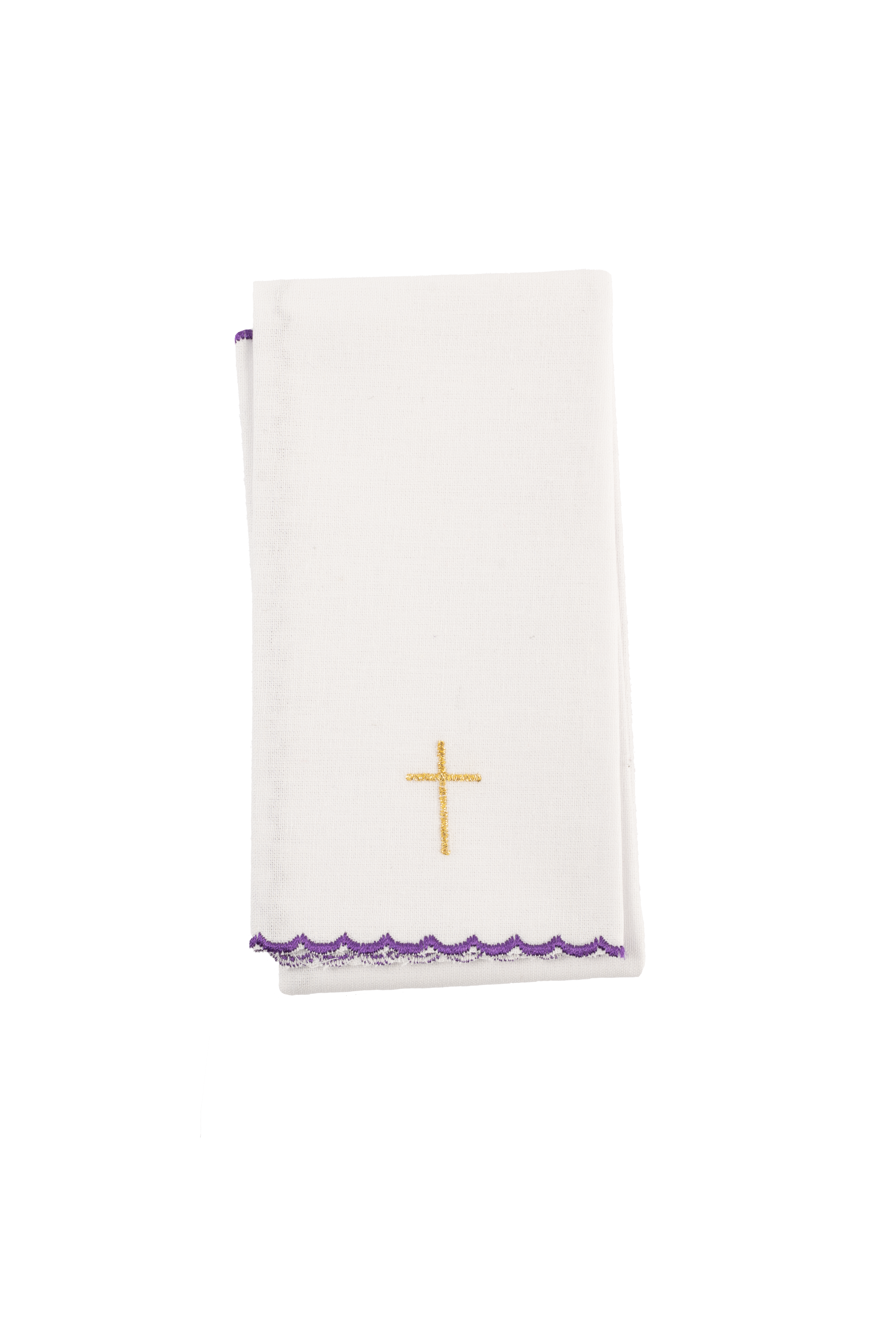 Komplet kielichowy haftowany z motywem IHS fioletowy - ORNATY.PL