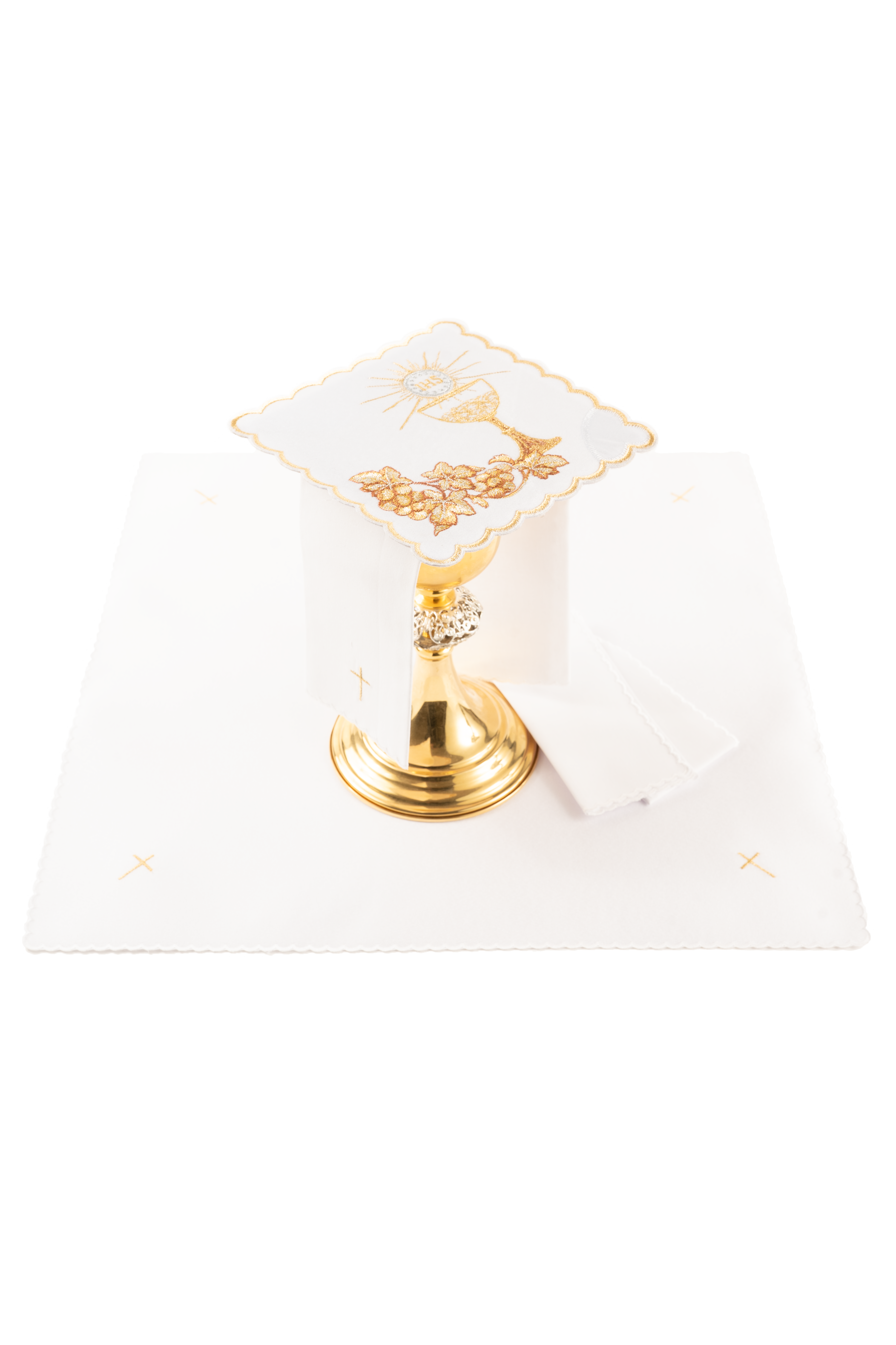 Komplet kielichowy z motywem Eucharystii