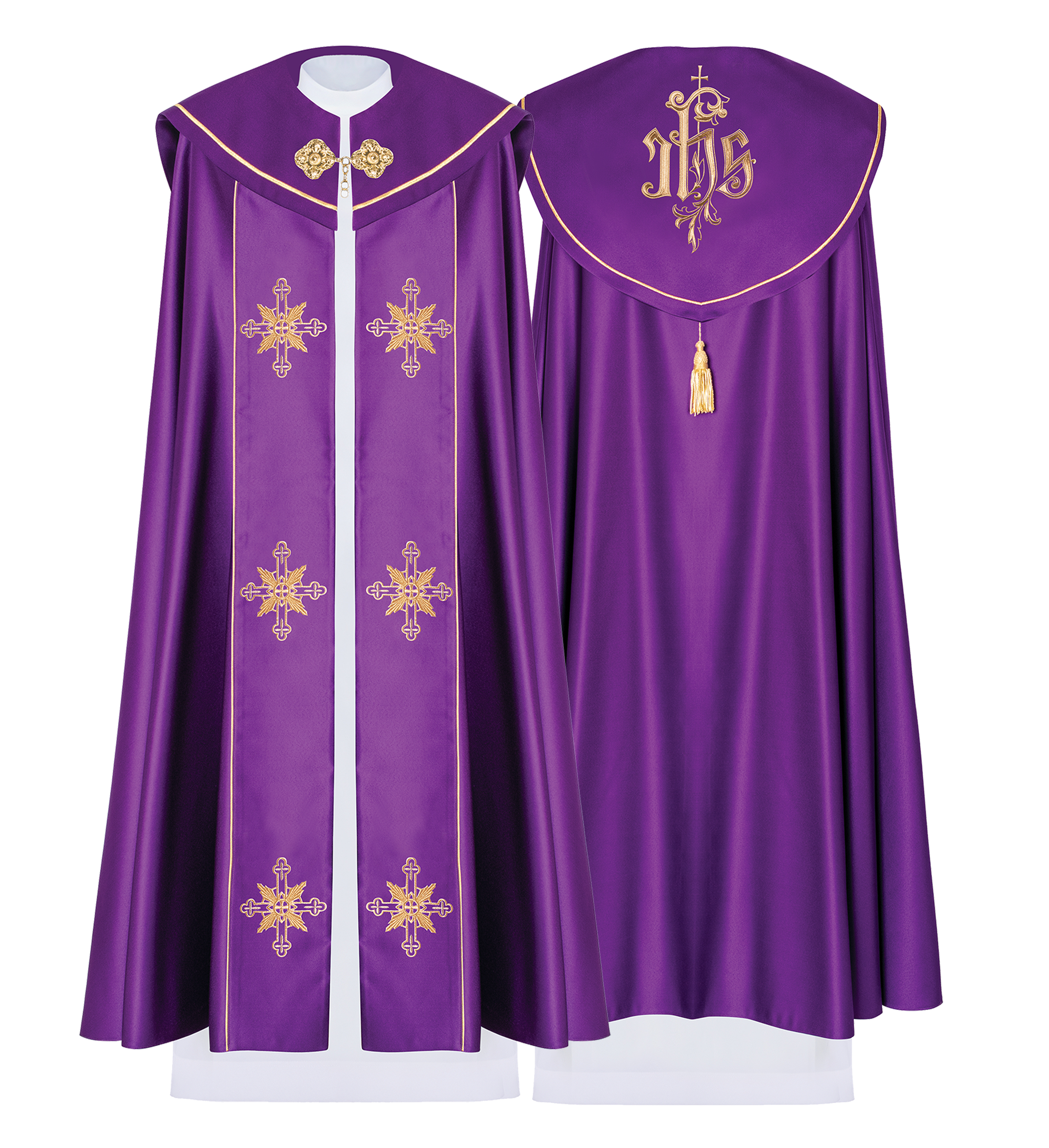 Kapa eucharystyczna monogram IHS Fioletowa - ORNATY.PL