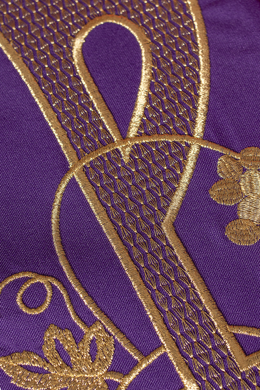 Stuła kapłańska fioletowa haftowana