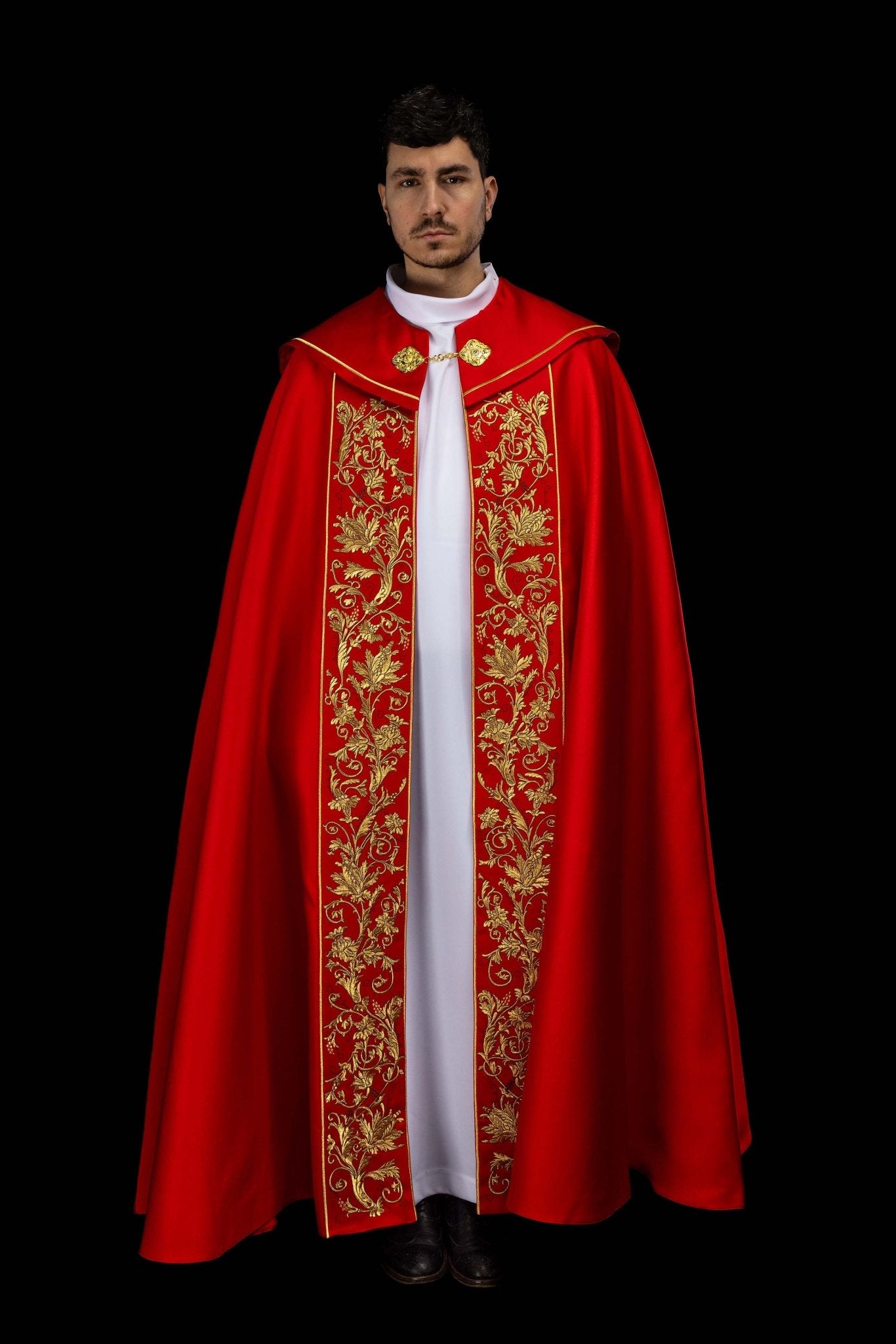 Kapa liturgiczna haftowana Kielich czerwona
