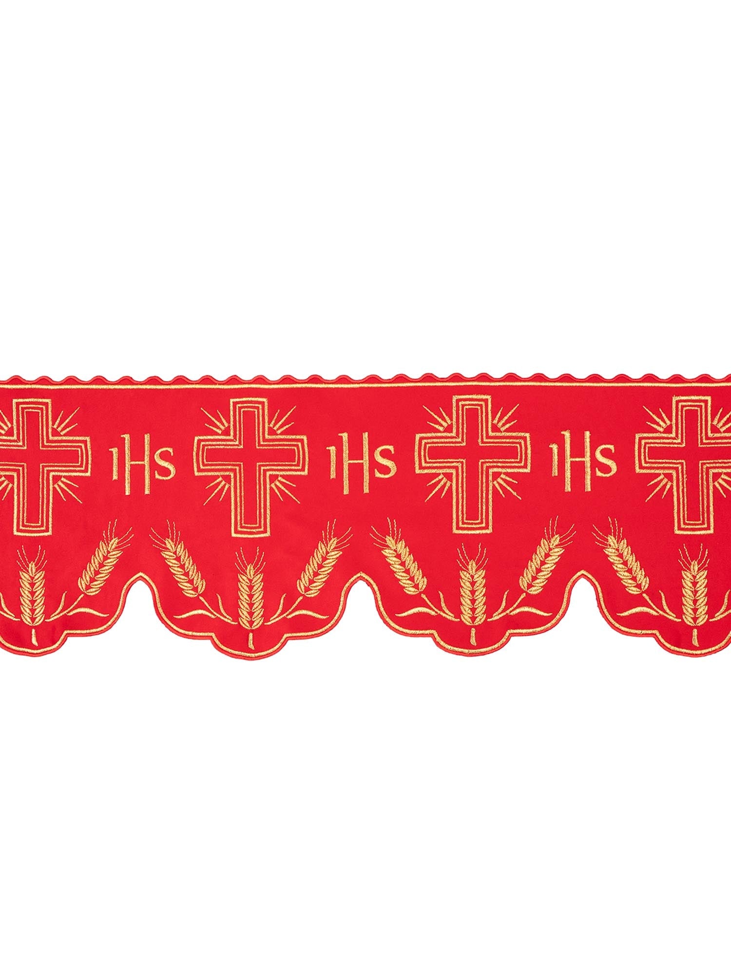 Metraż z monogramem IHS w kolorze zielonym z motywem krzyża