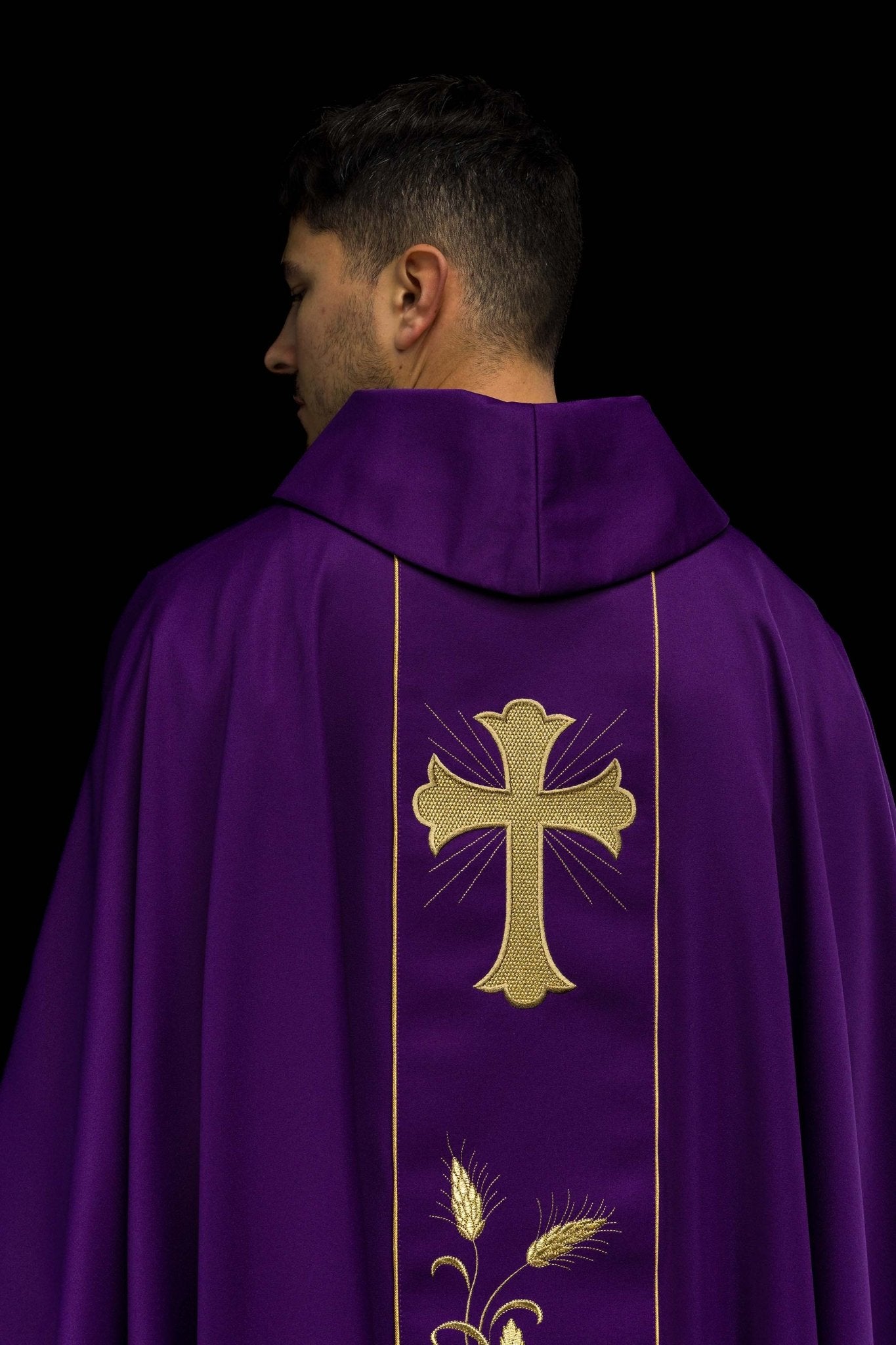 Ornat Krzyż i kłosy w kolorze Fioletowy