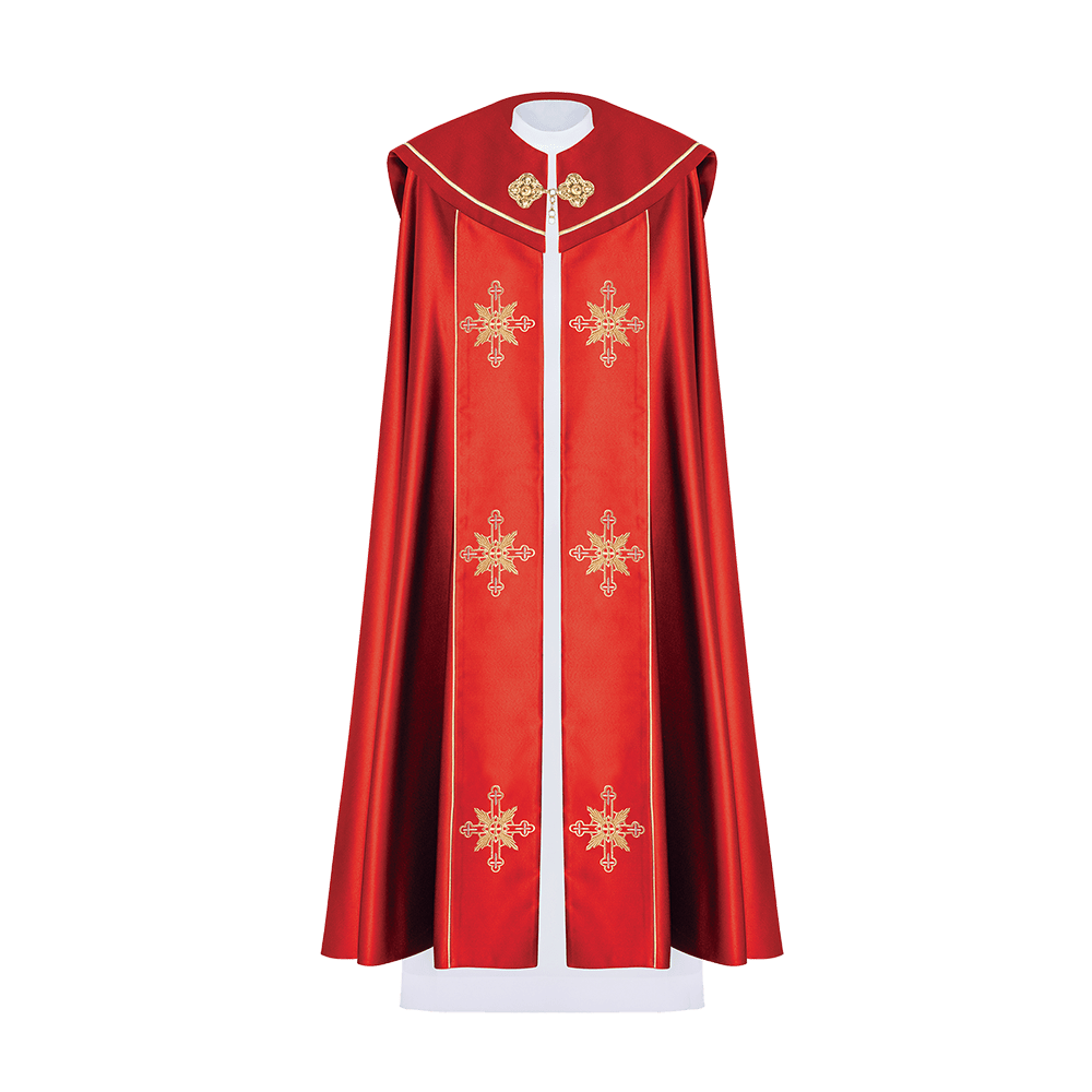 Kapa eucharystyczna monogram IHS Czerwona