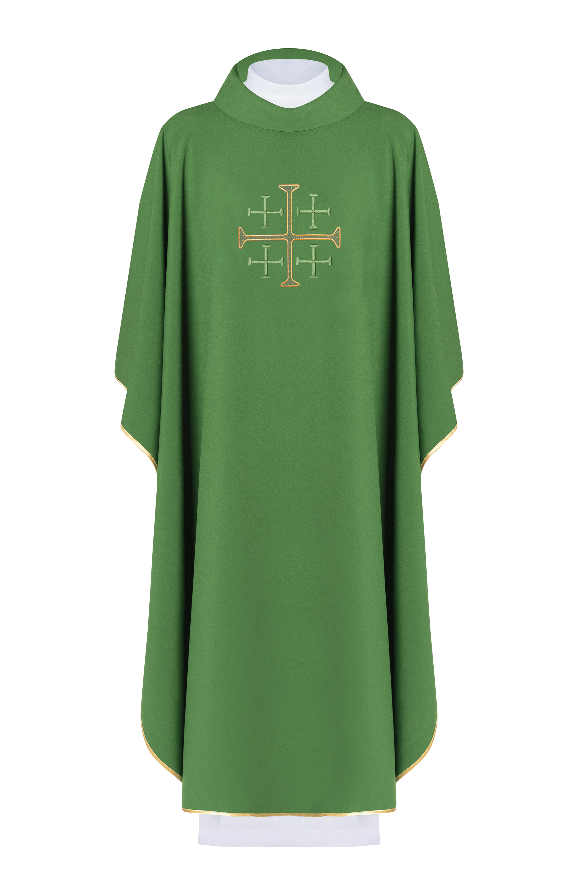 Ornat haftowany Krzyż Jerozolimski Zielony