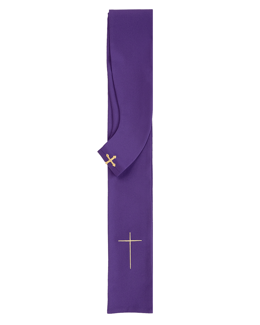 Ornat z błyszczącym haftem w kolorze fioletowym LE/7126