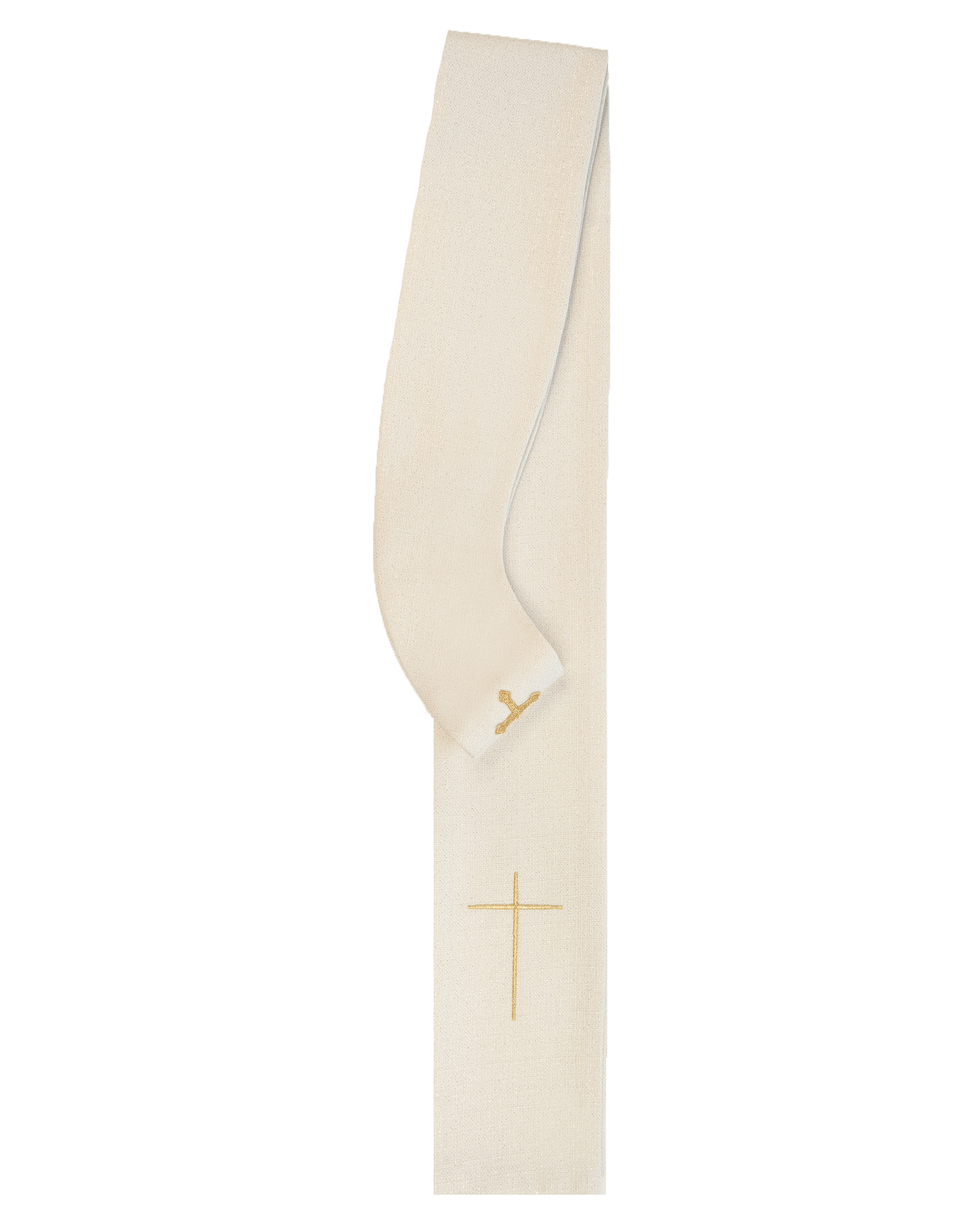 Ornat z delikatnej brokatowej tkaniny z haftowanym symbolem Matki Bożej LE/7024
