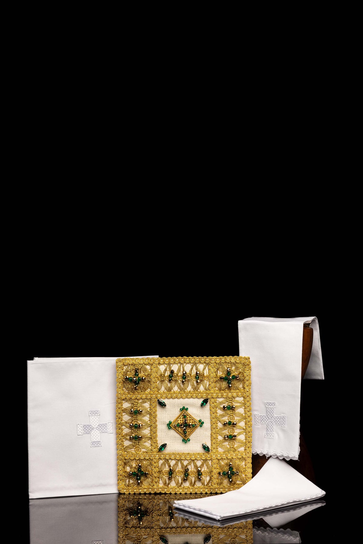 Ręcznie wykonany komplet kielichowy z naturalnymi kamieniami Handmade 5013