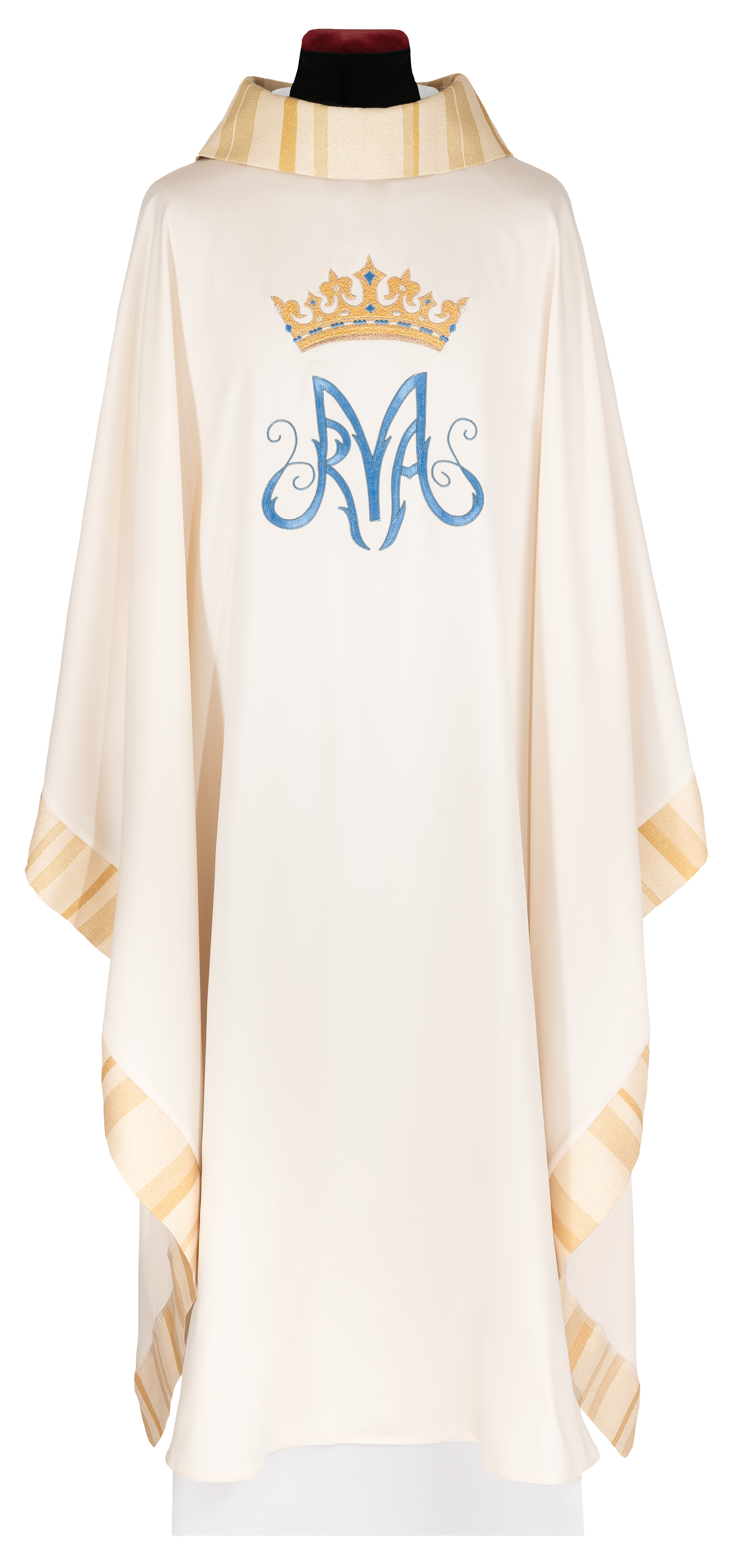 Ornat haftowany z motywem Maryjnym ecru - ORNATY.PL