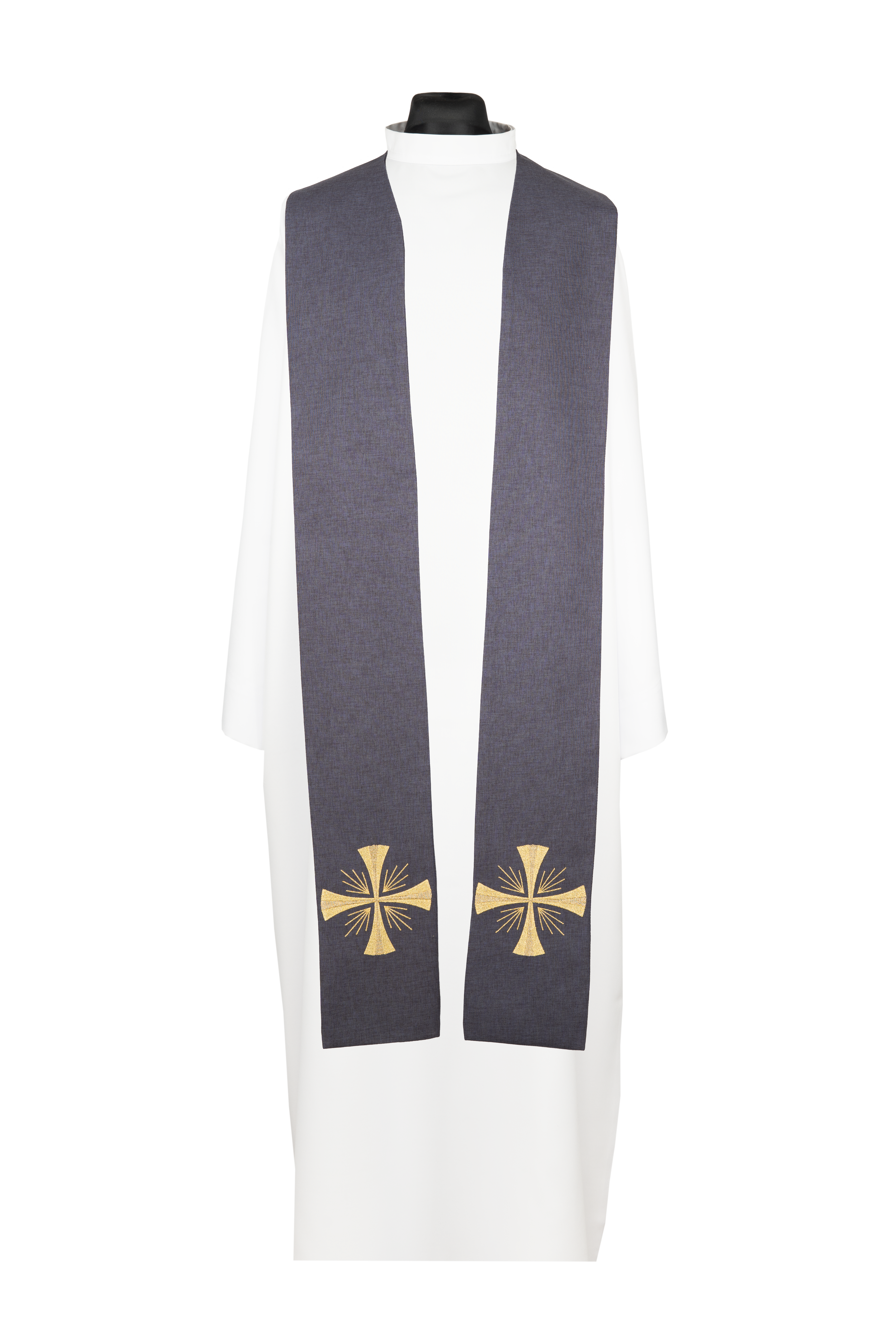 Stuła kapłańska haftowana Krzyż fioletowa - ORNATY.PL