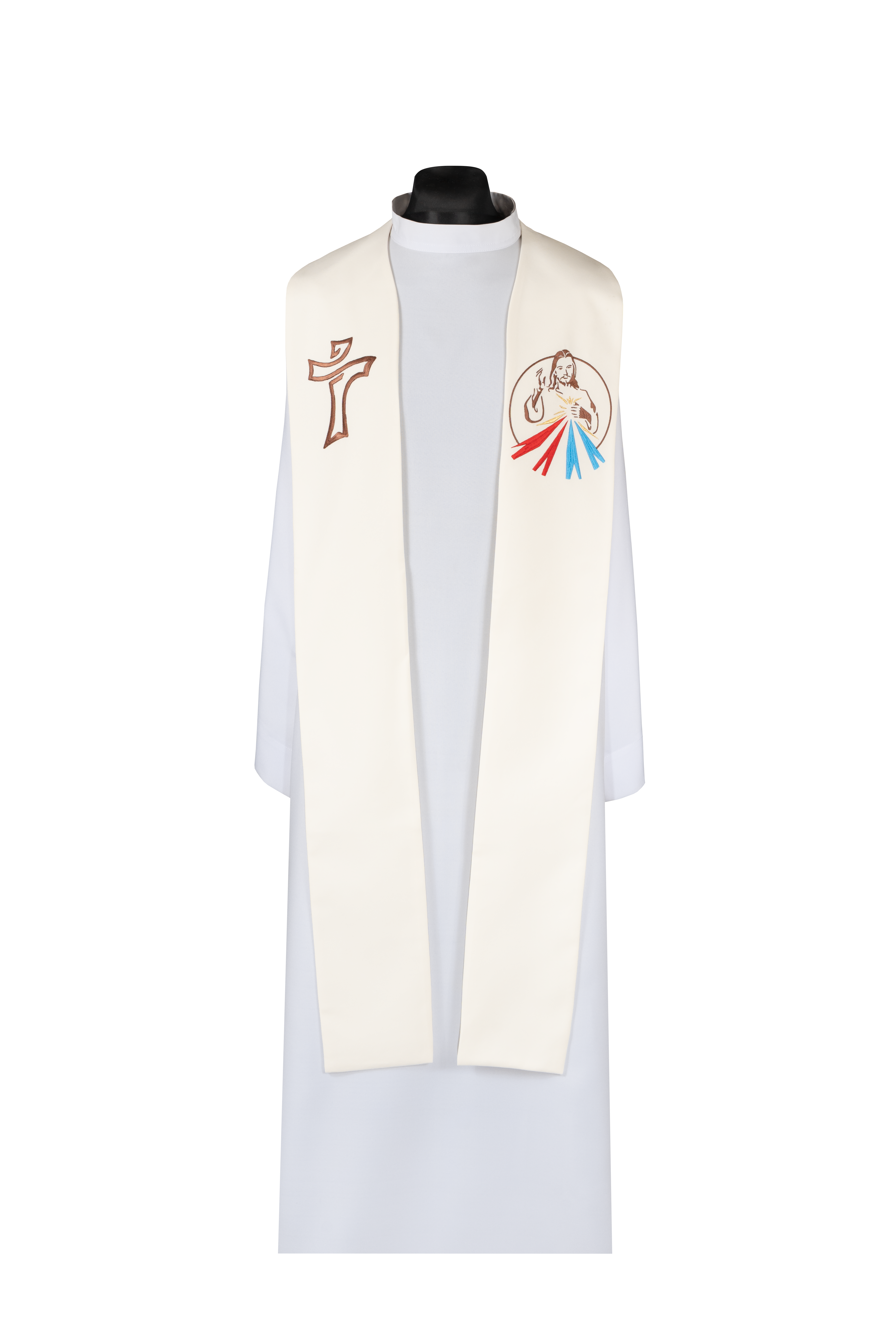 Stuła haftowana z wizerunkiem Jezusa Miłosiernego - ORNATY.PL