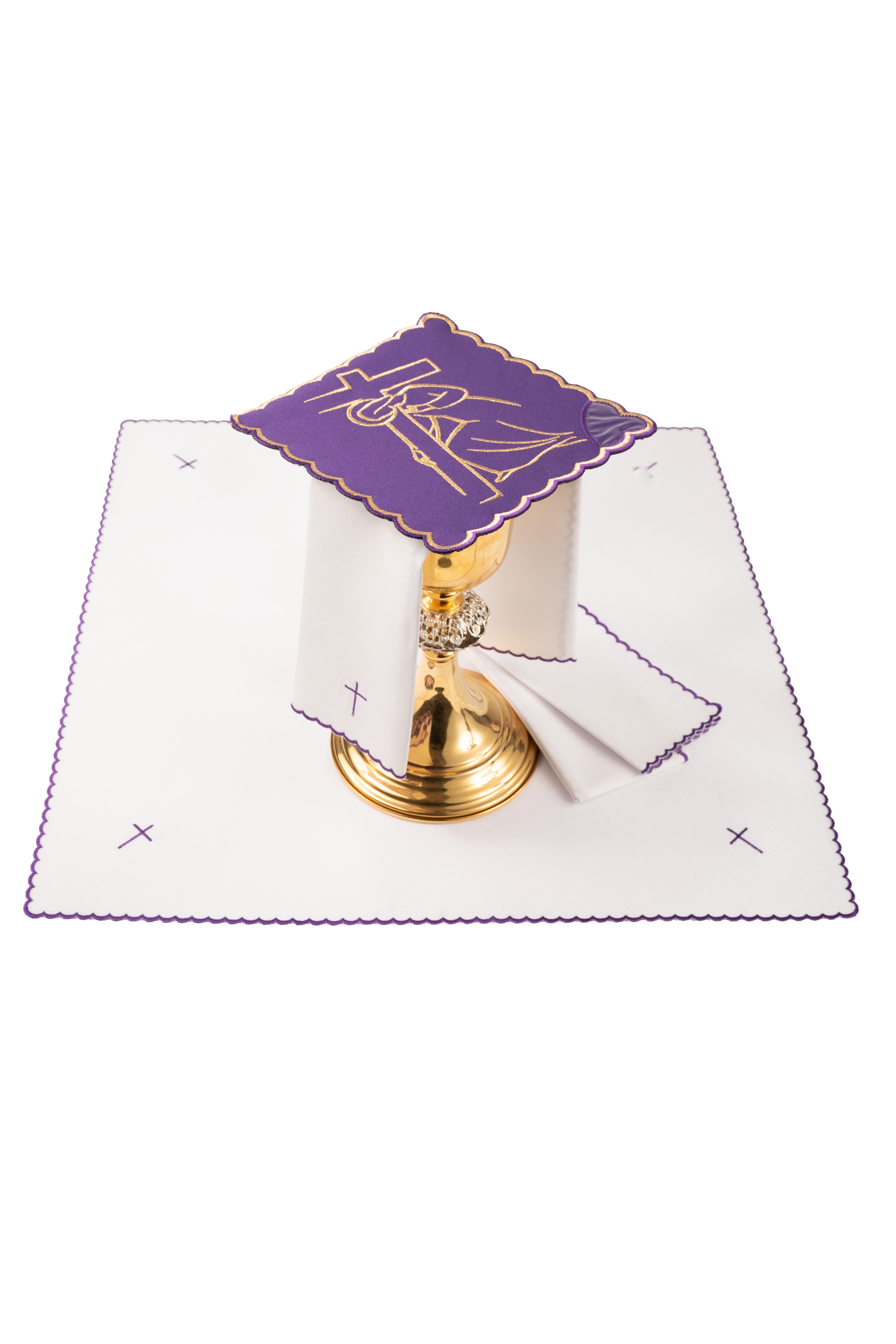 Bielizna kielichowa haftowana Droga Krzyżowa