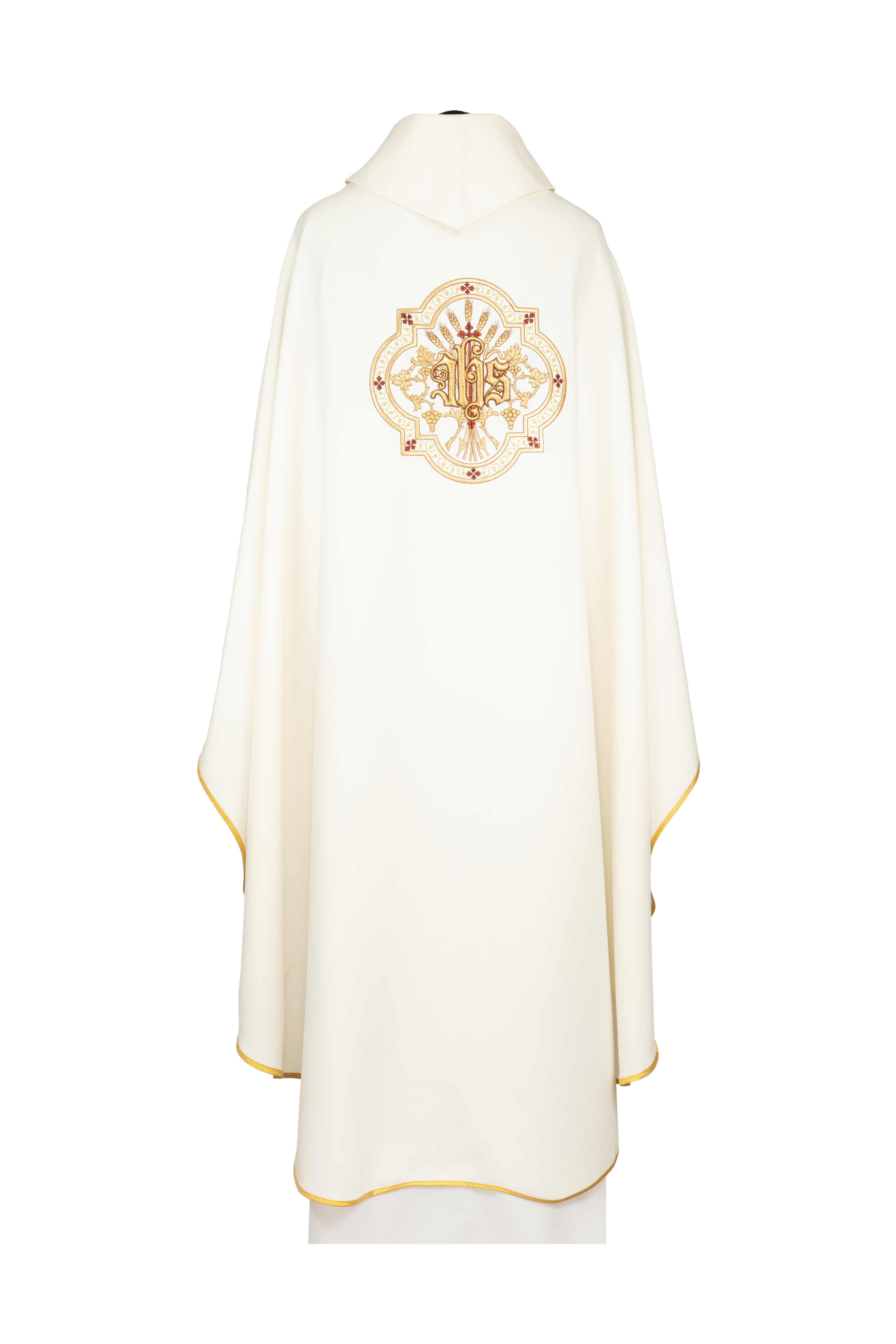 Ornat haftowany z motywem Kielicha eucharystycznego i IHS - ORNATY.PL