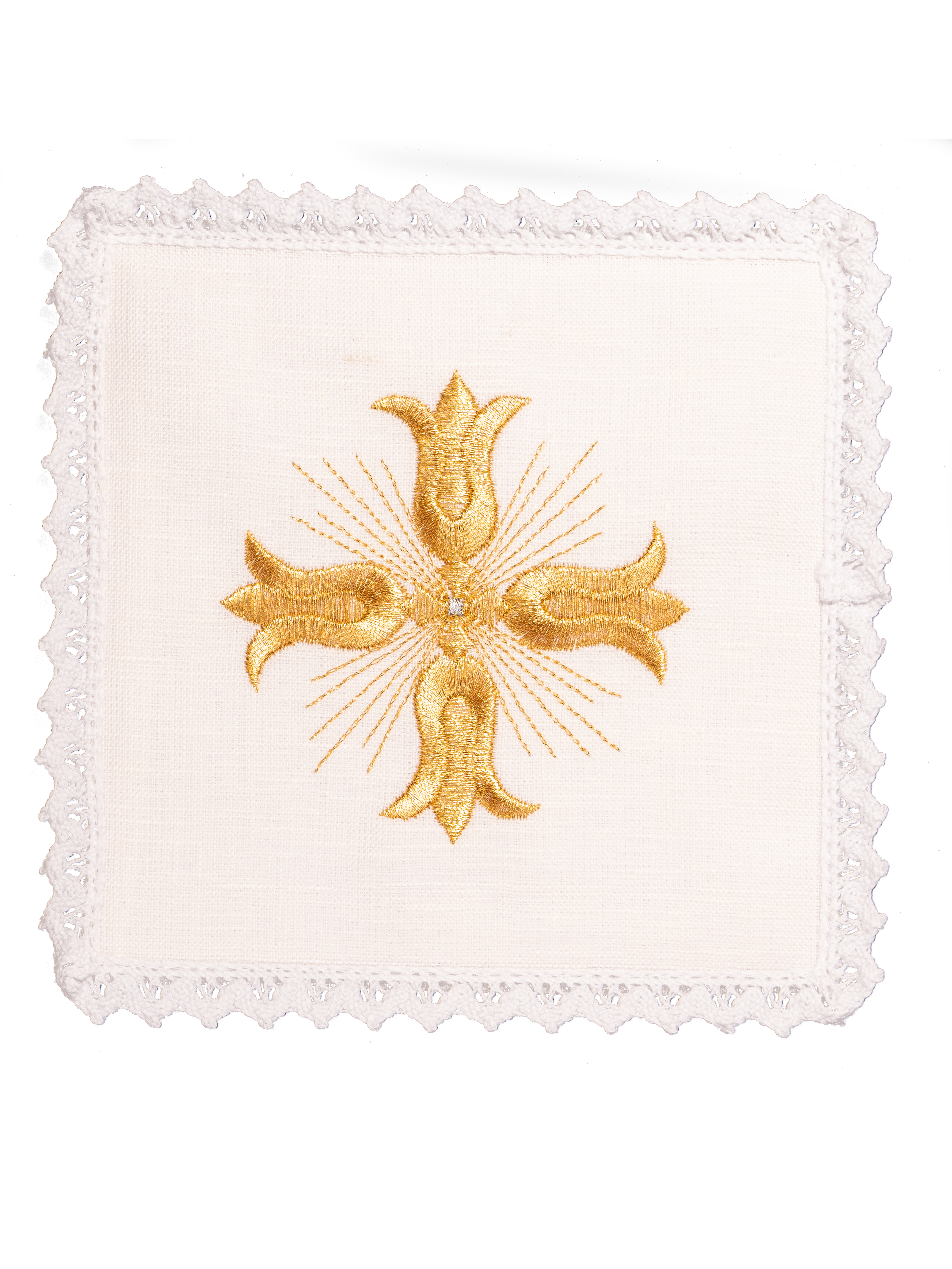 komplet kielichowy lniany z haftem eucharystycznym