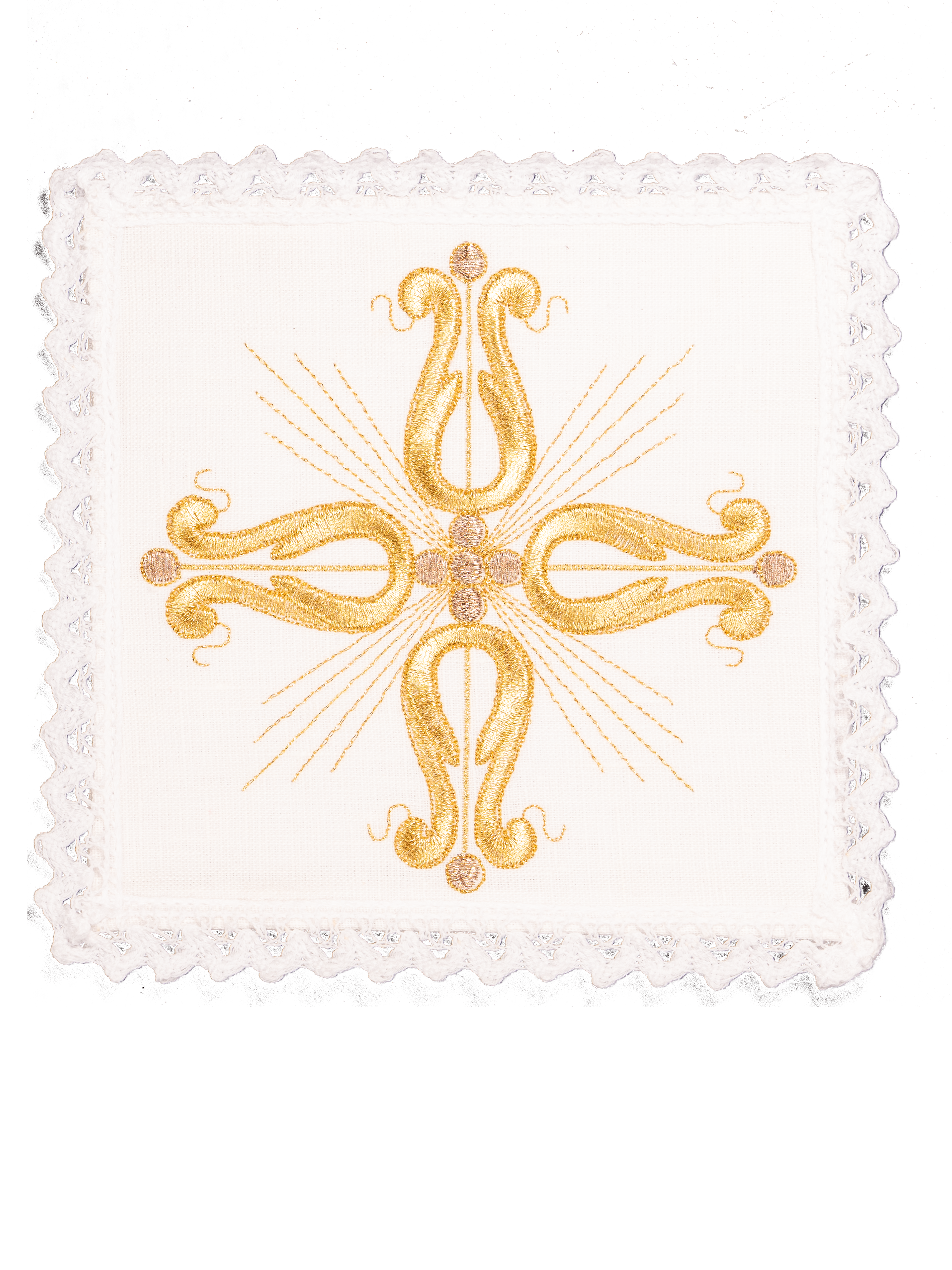 komplet kielichowy lniany z haftem eucharystycznym