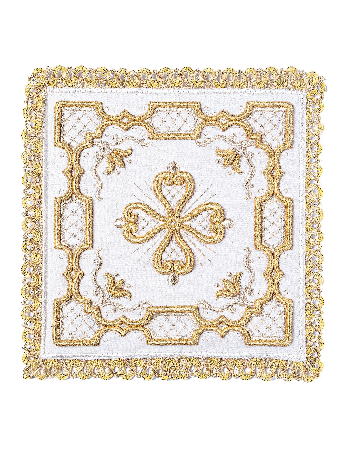 Bielizna kielichowa haftowana ecru aksamit - ORNATY.PL