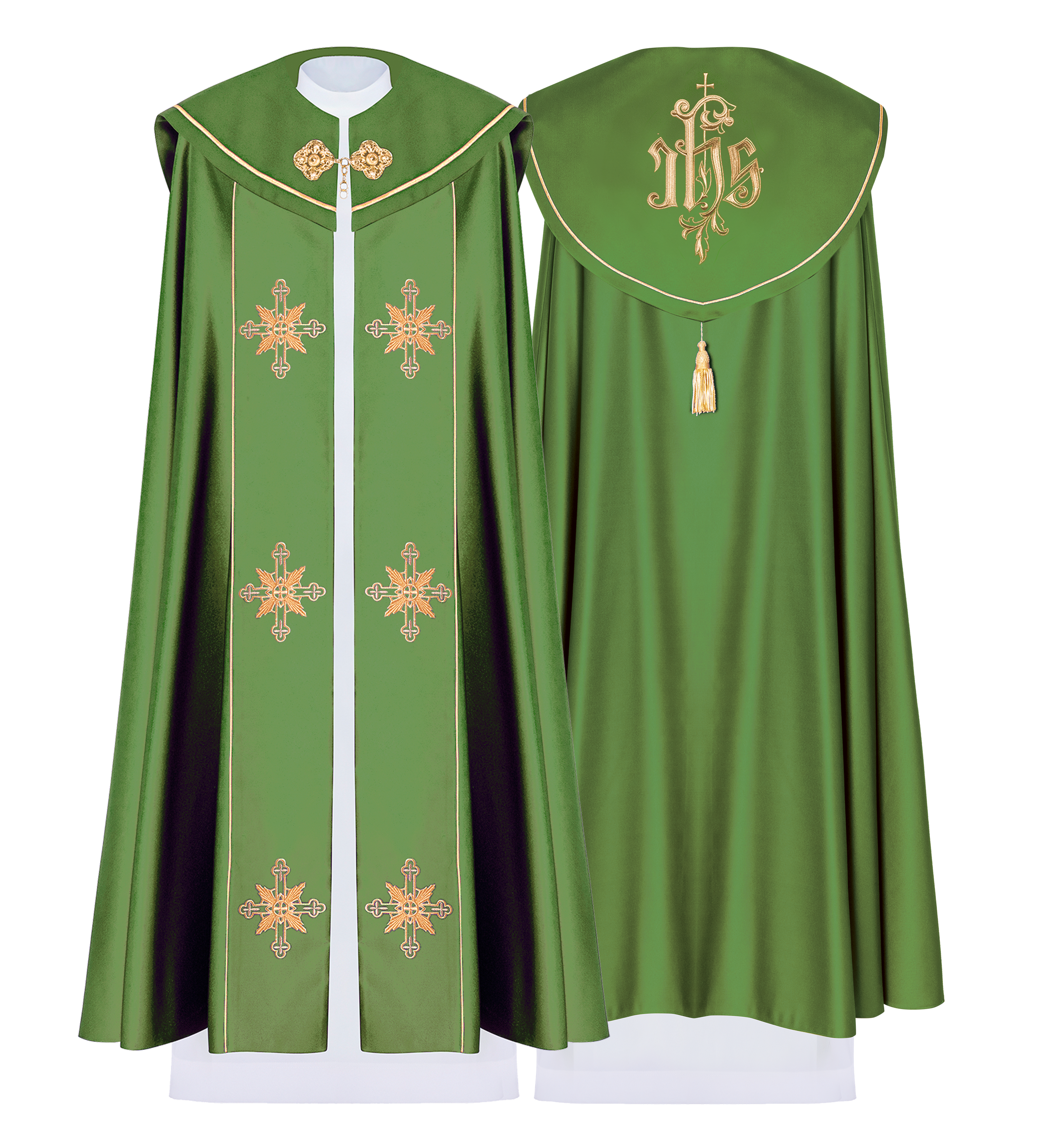 Kapa eucharystyczna monogram IHS Zielona