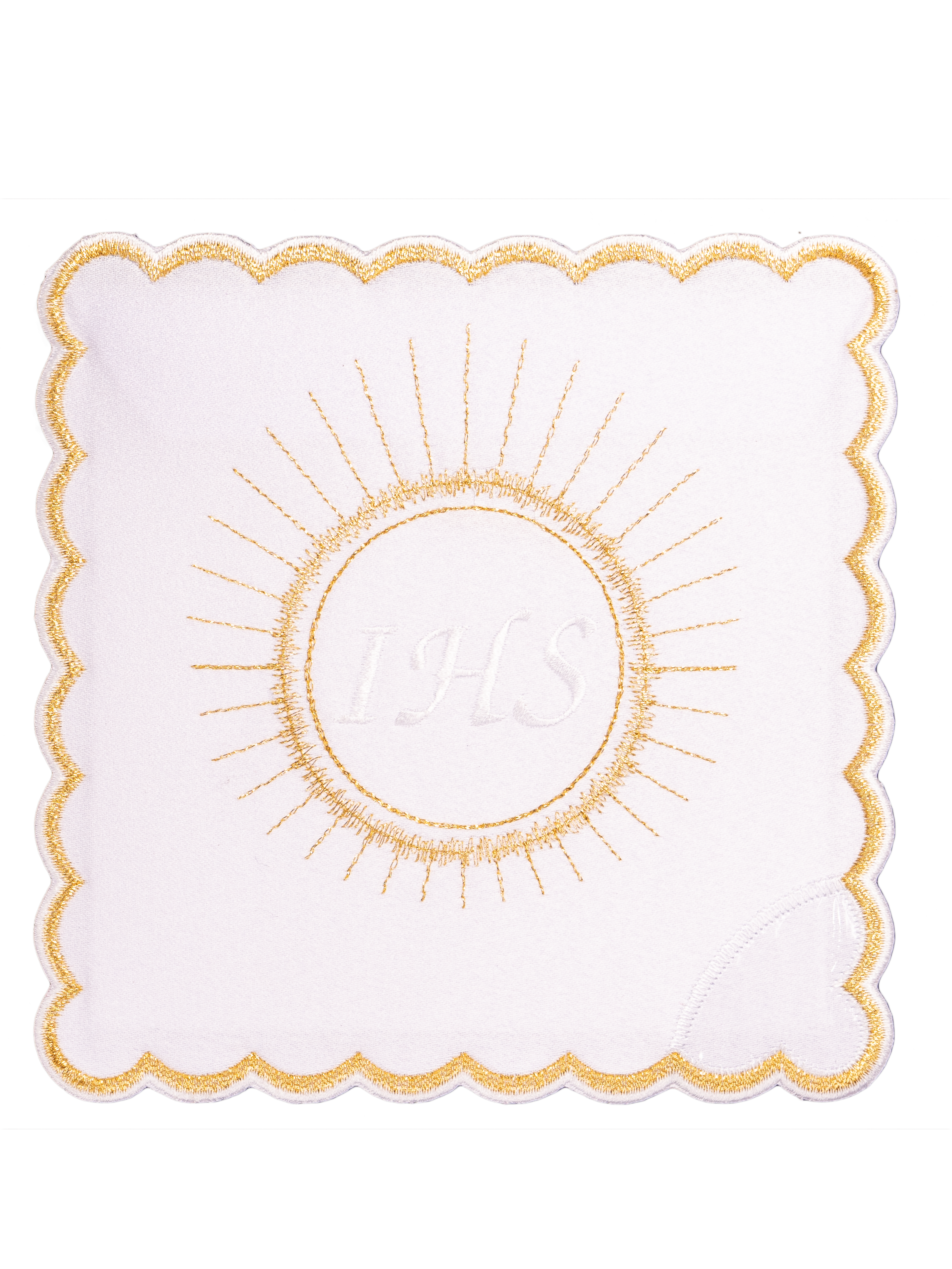 komplet kielichowy z haftem eucharystycznym JHS
