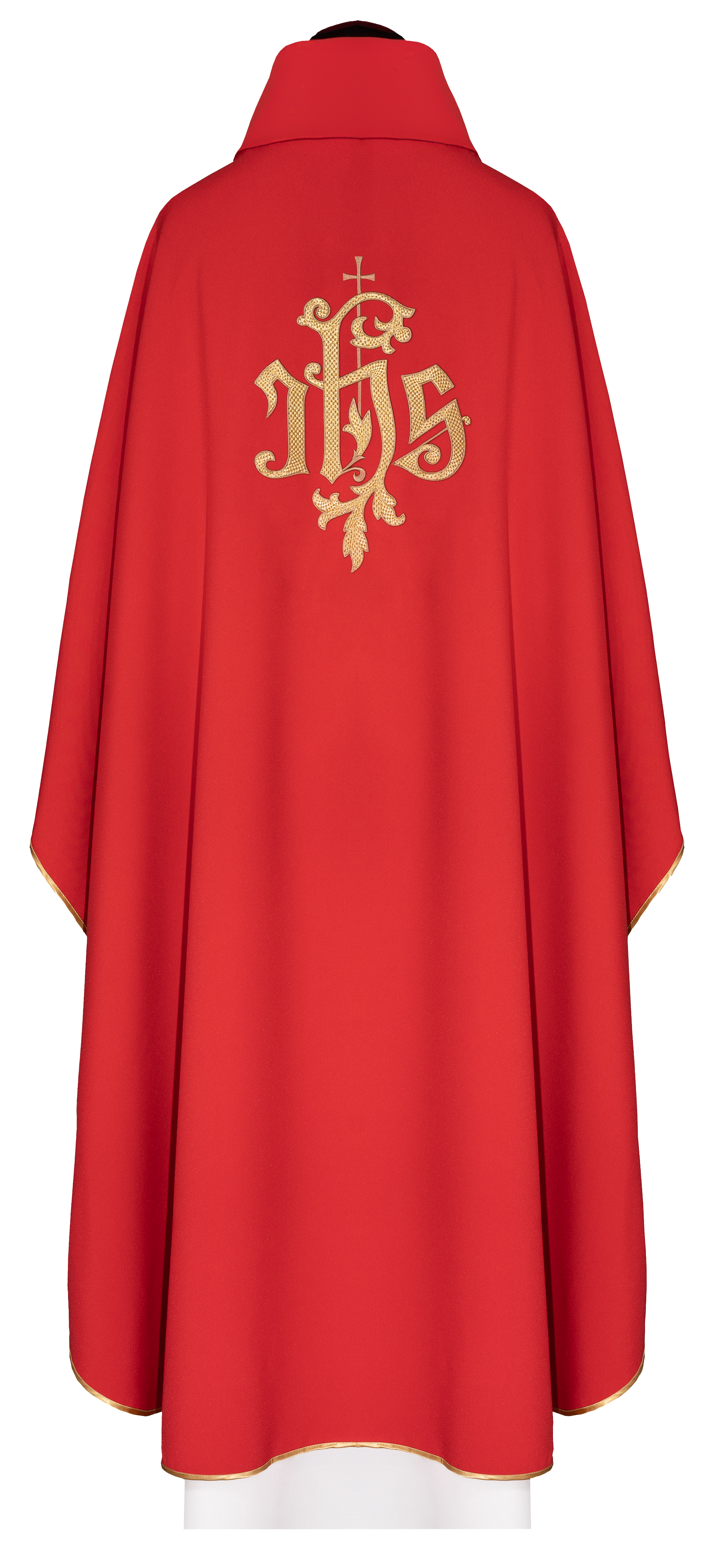 Czerwony ornat ze złotym haftem IHS - ORNATY.PL