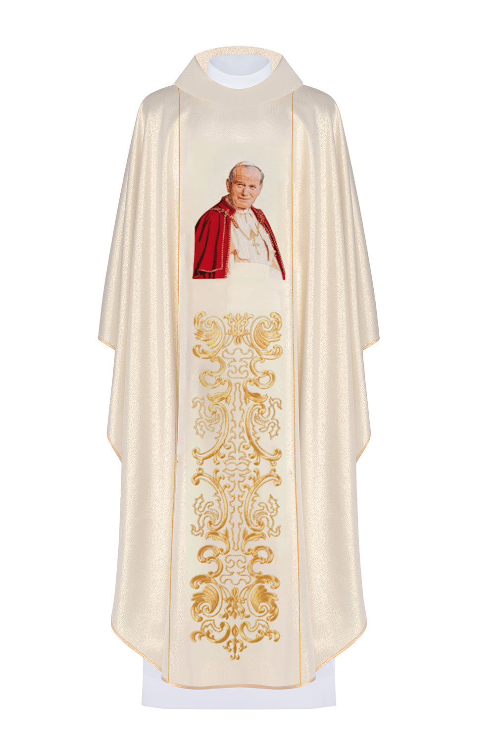 Ornat z wizerunkiem papieża Jana Pawła II złoty