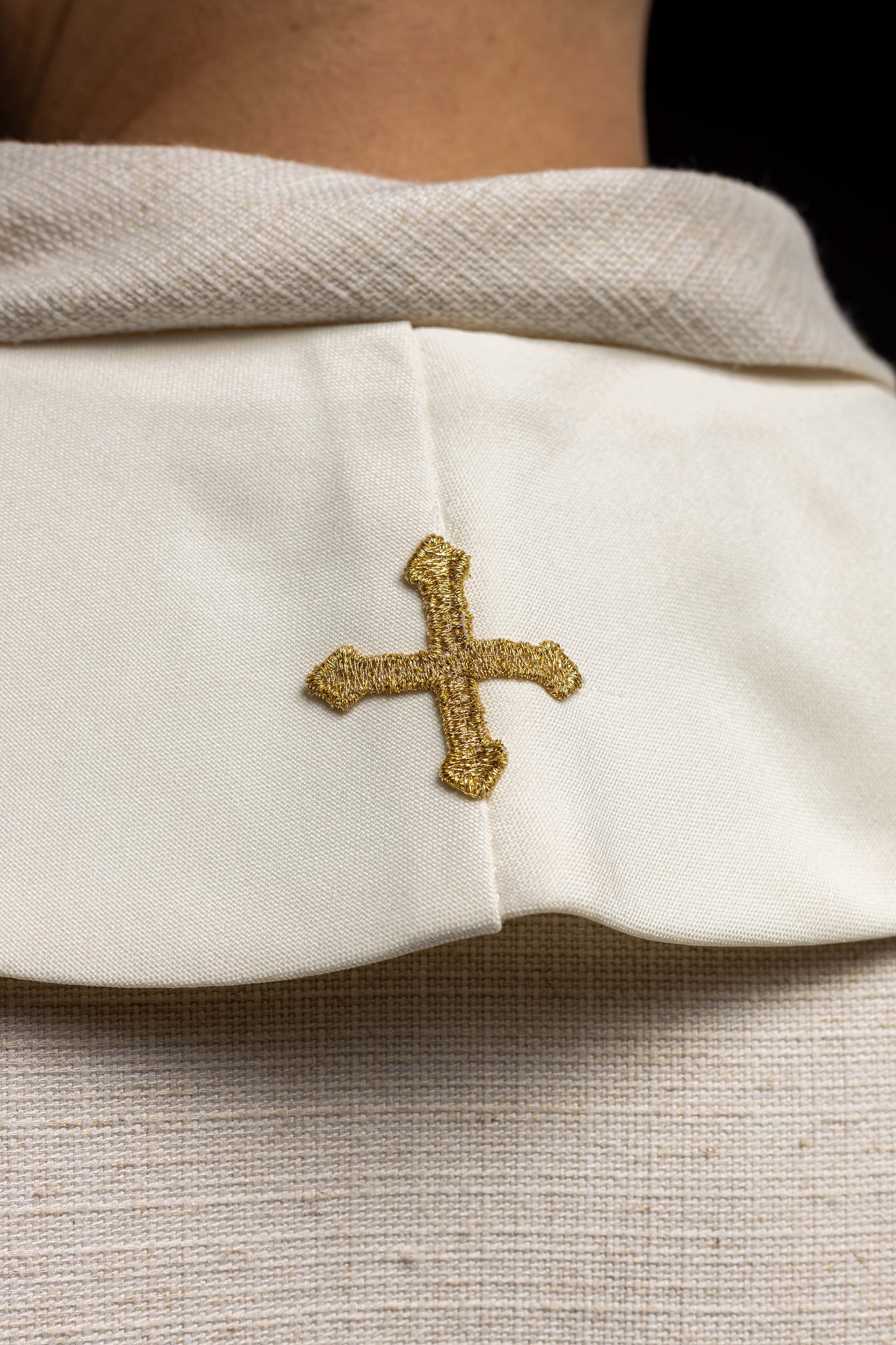 Stuła kapłańska Jezus Miłosierny Jezu Ufam Tobie ecru - ORNATY.PL