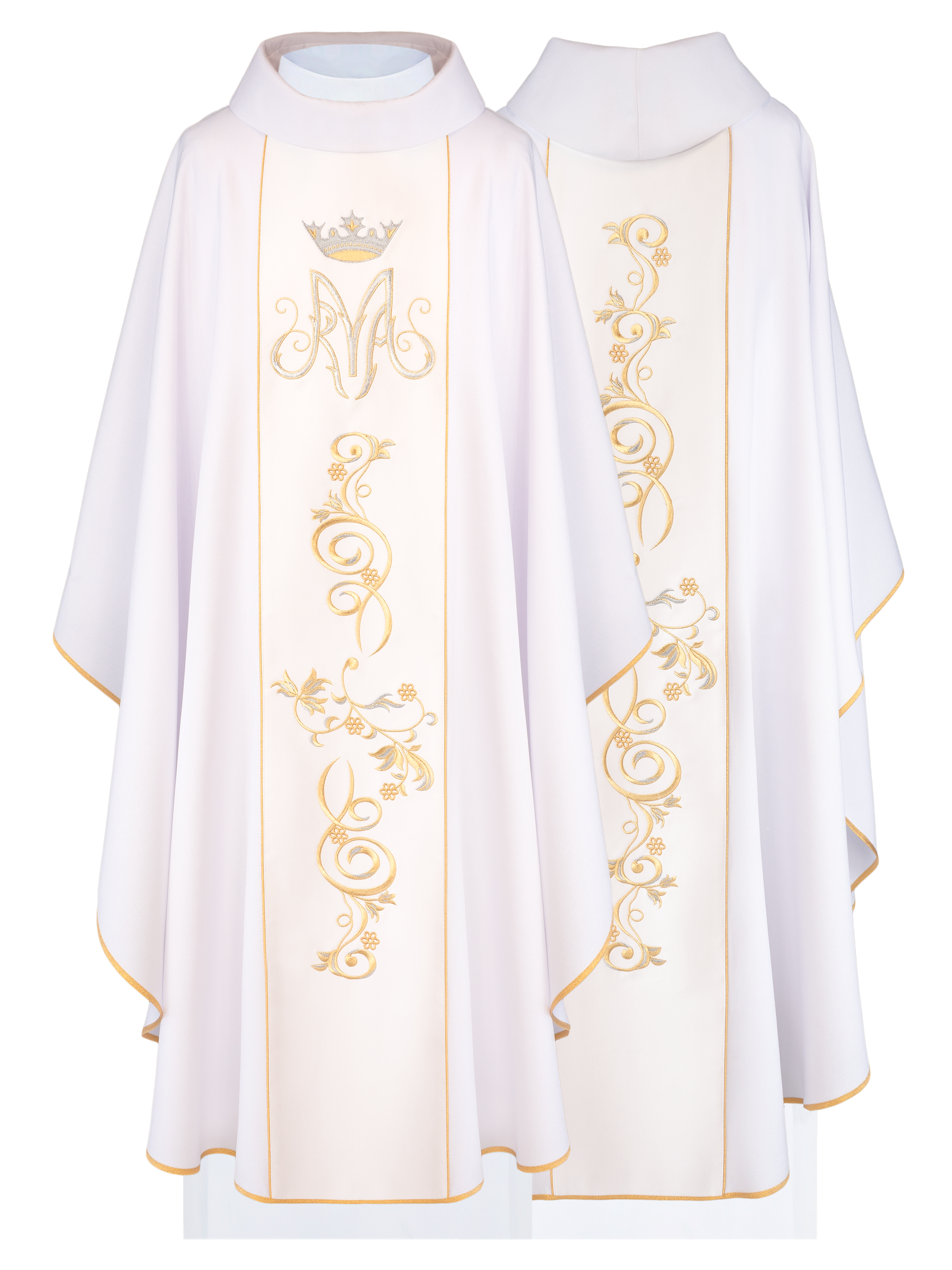 Ornat liturgiczny Maryjny z haftowanym pasem