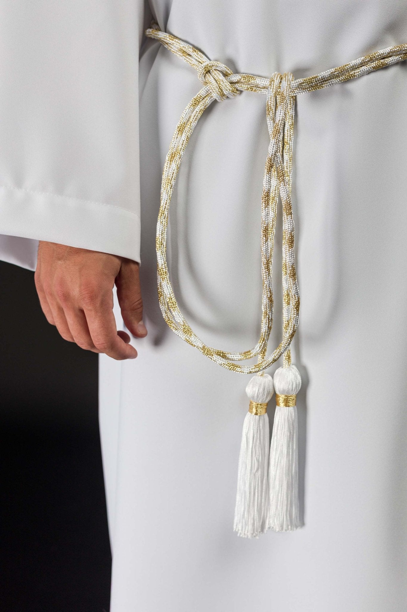 Cingulum liturgiczne biało - złote