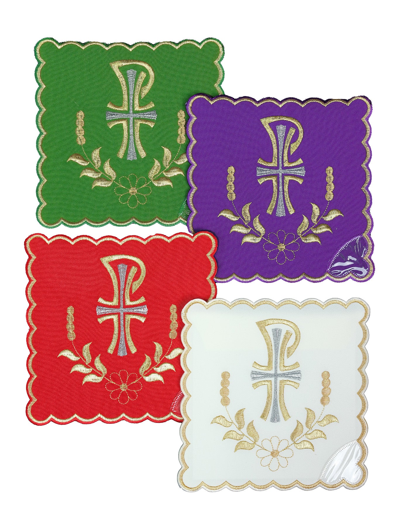 Zestaw palek z symbolem pax w czterech kolorach liturgicznych