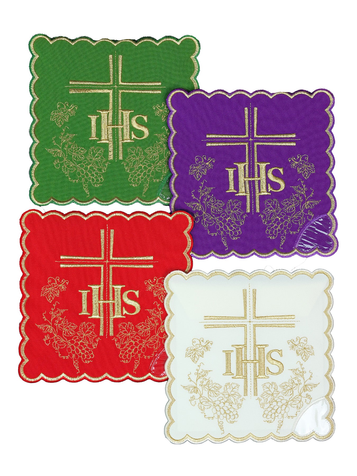 Zestaw palek z symbolem IHS w czterech kolorach liturgicznych