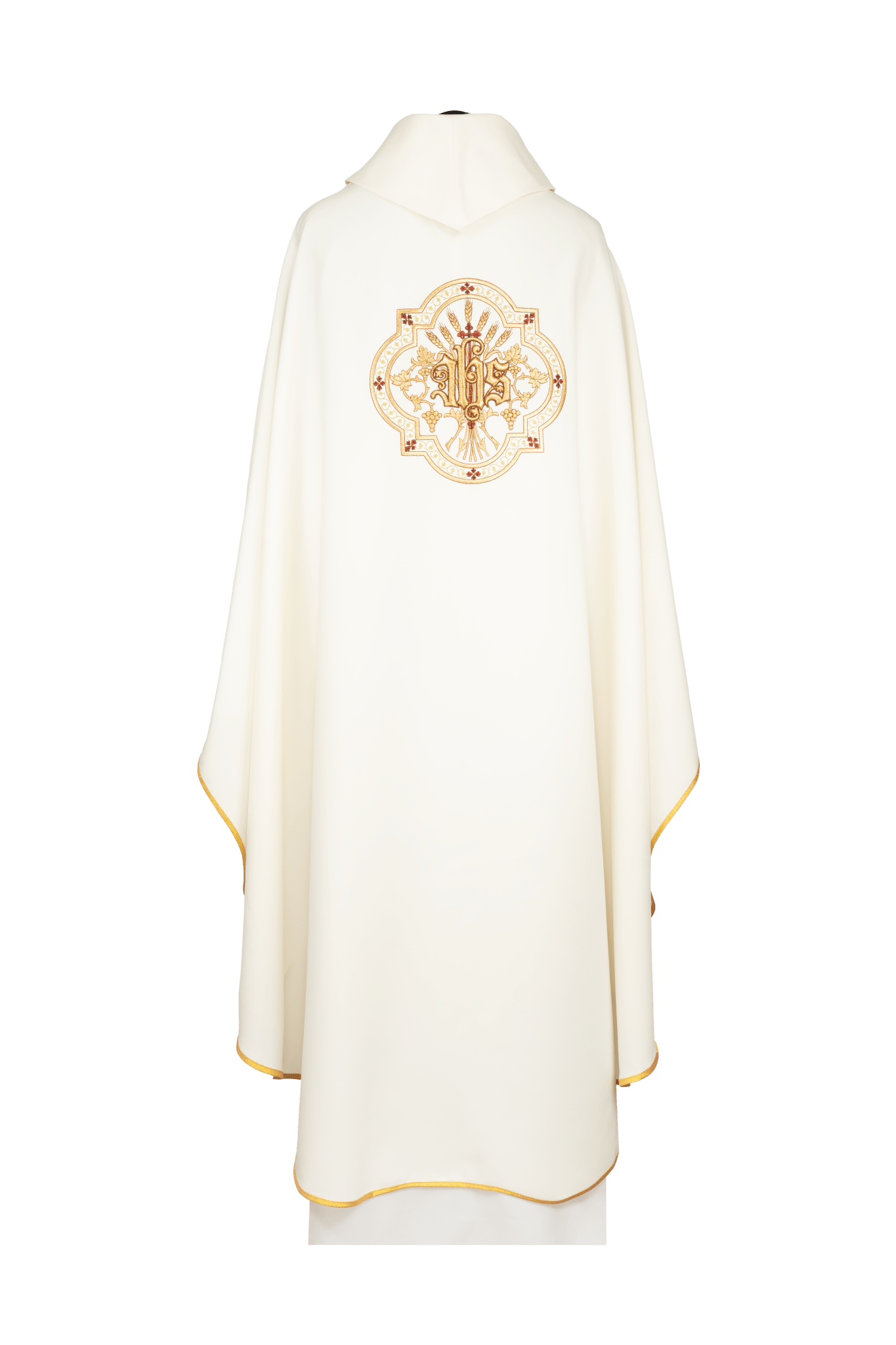Ornat haftowany z motywem Kielicha eucharystycznego i IHS