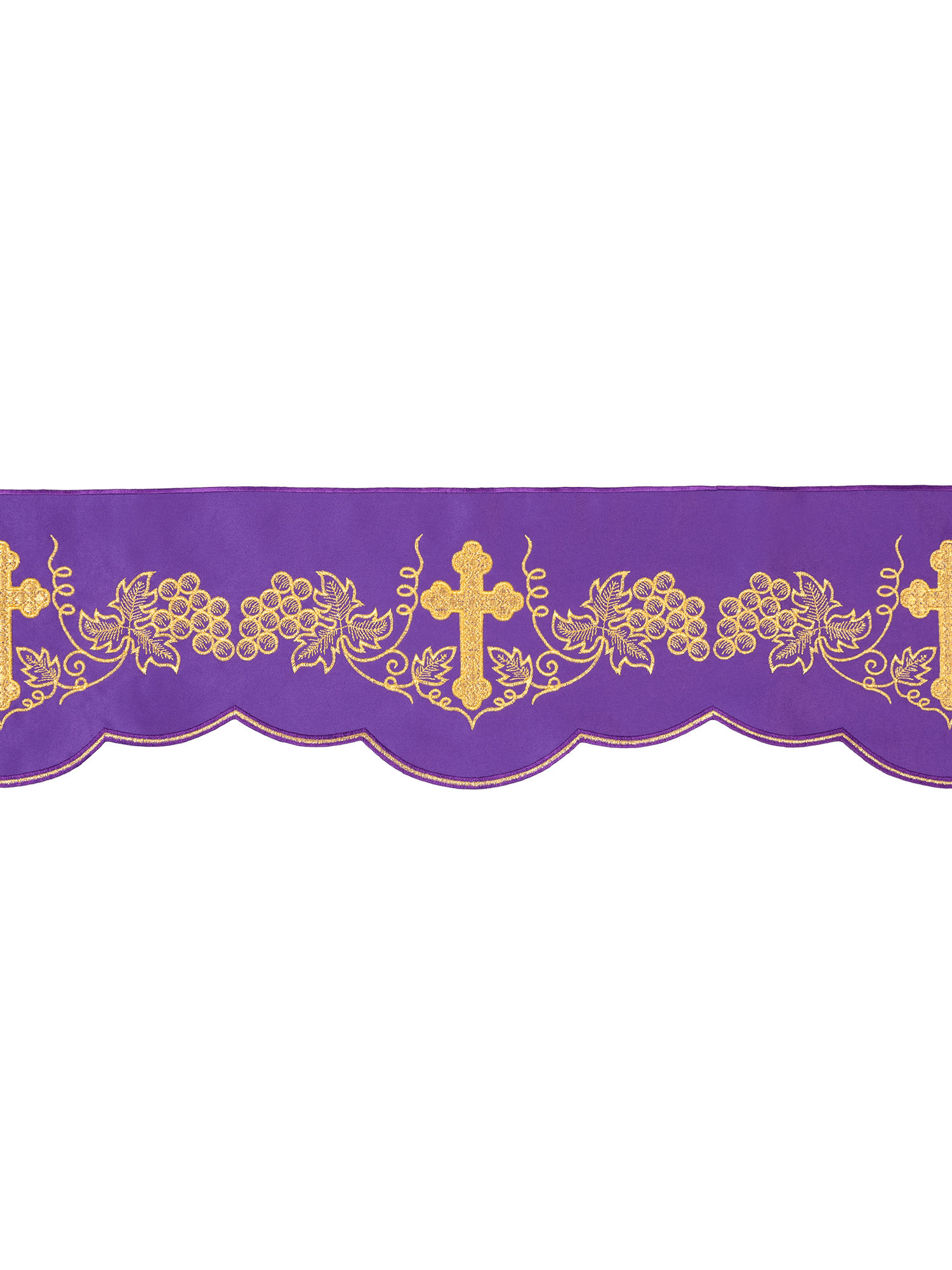 Metraż z haftem czołowym Krzyż i Winogrona Fioletowy