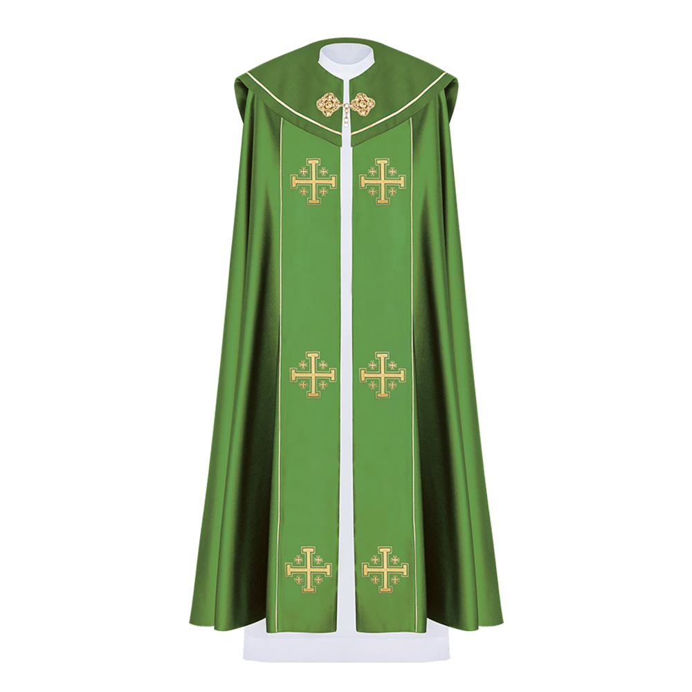 Kapa eucharystyczna Krzyż Jerozolimski KKP/058/01 Zielona