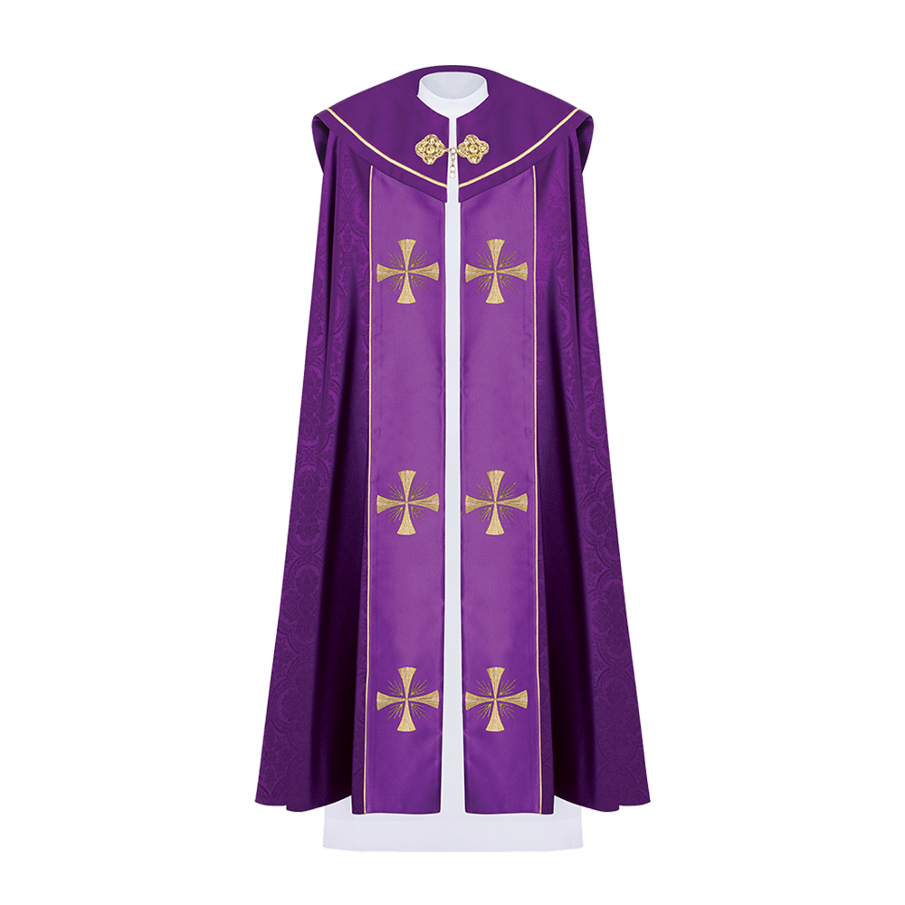 Kapa liturgiczna haftowana IHS fioletowa