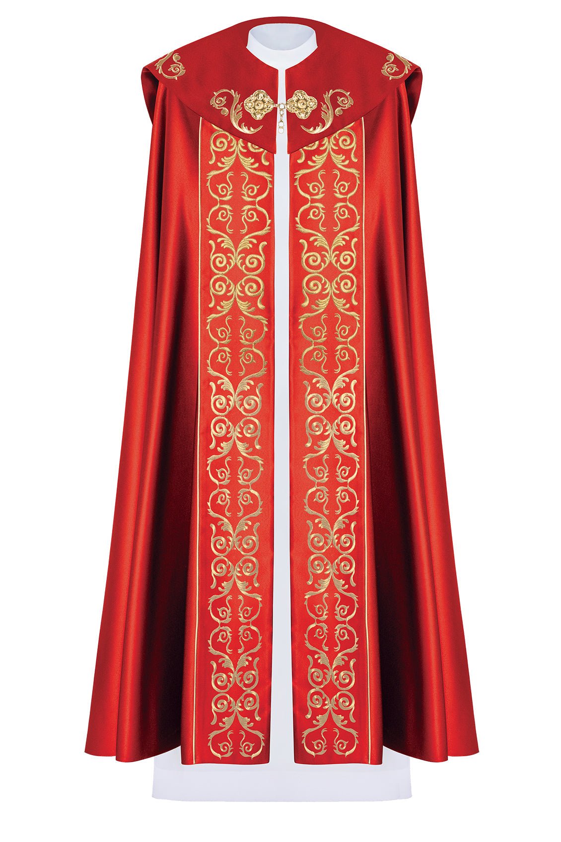 Kapa liturgiczna z symbolem IHS czerwona