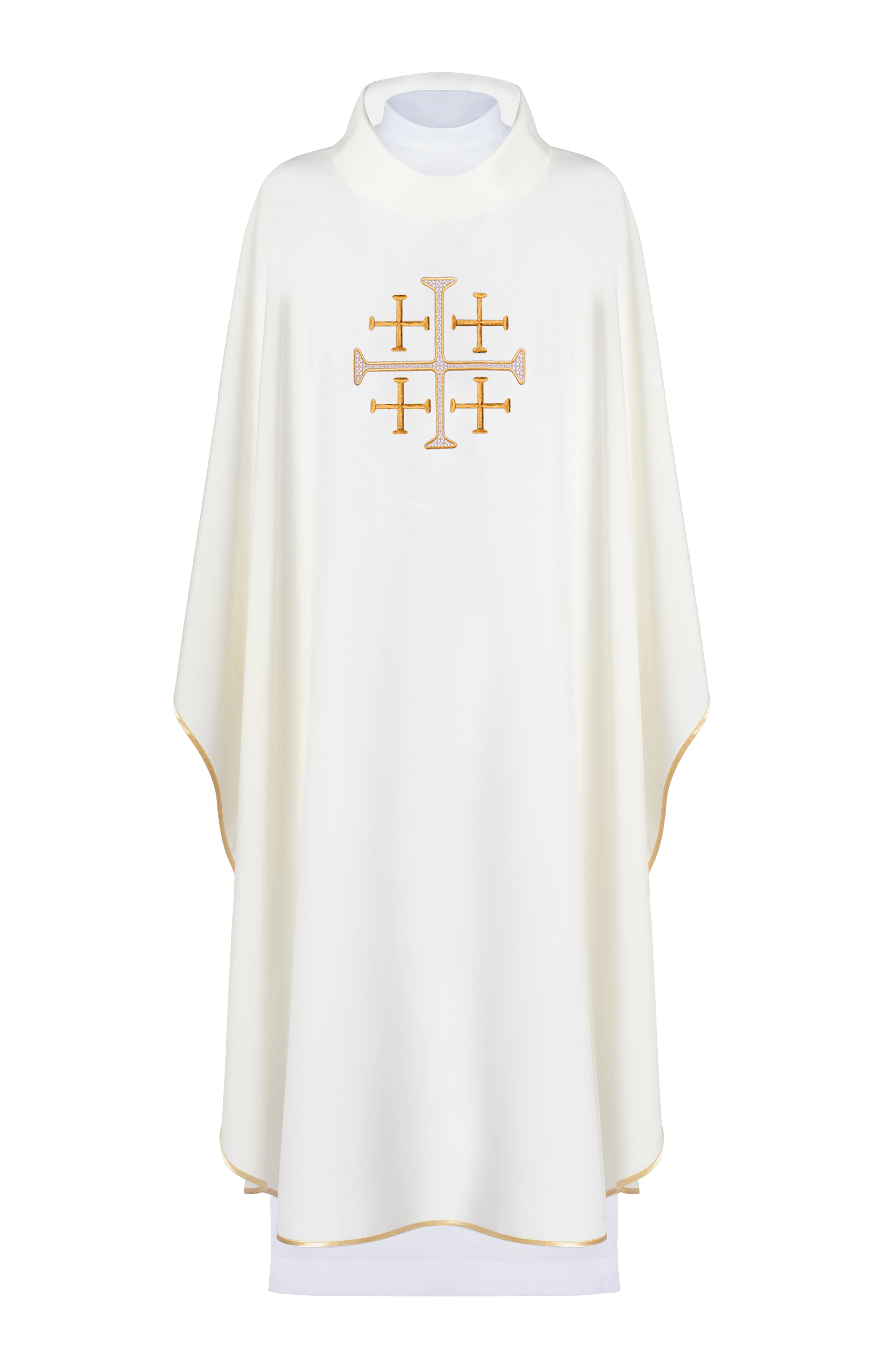 Ornat haftowany Krzyż Jerozolimski ecru