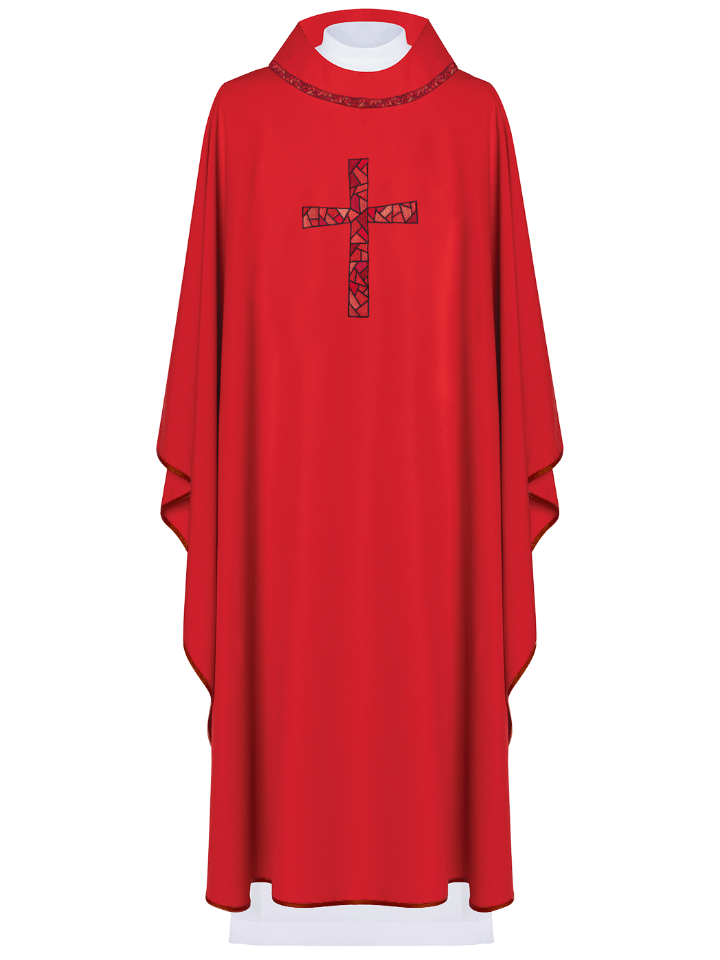 Ornat haftowany krzyża Czerwony