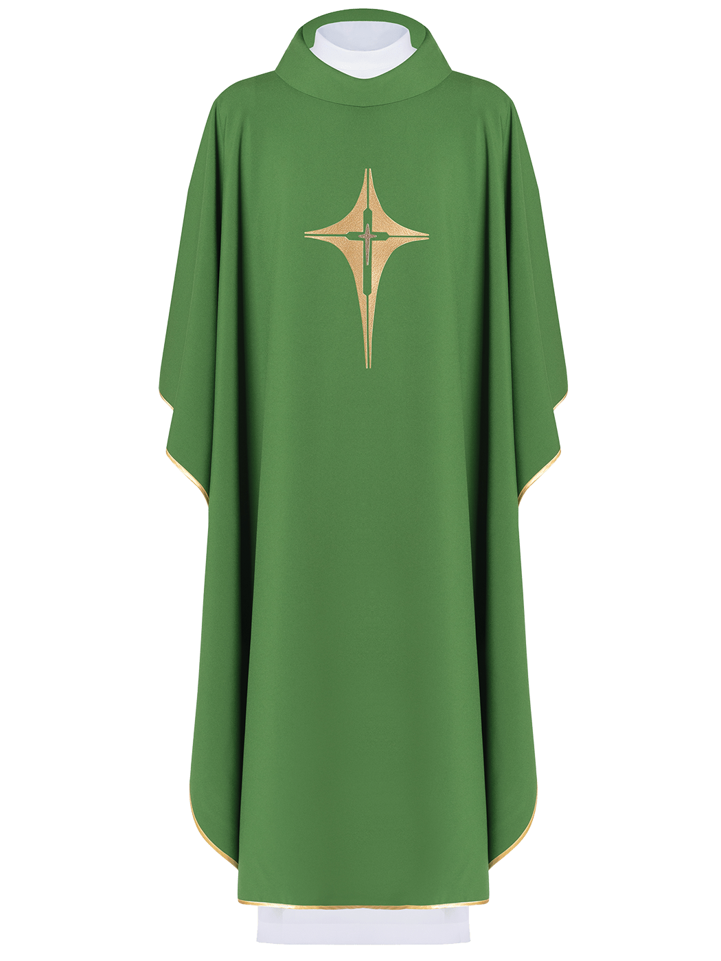 Zielony ornat haftowany z krzyżem