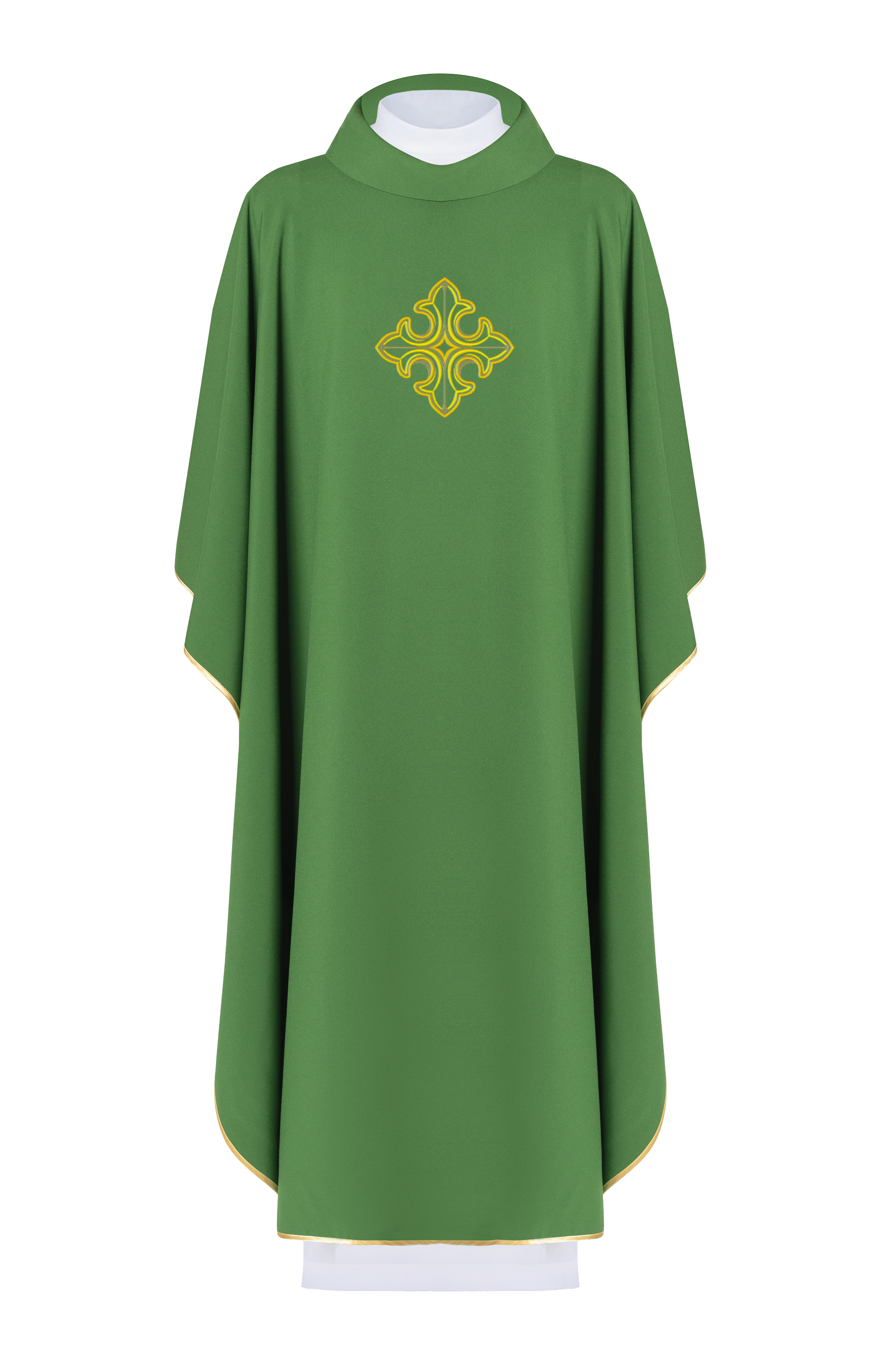 Ornat haftowany z symbolem krzyża Zielony