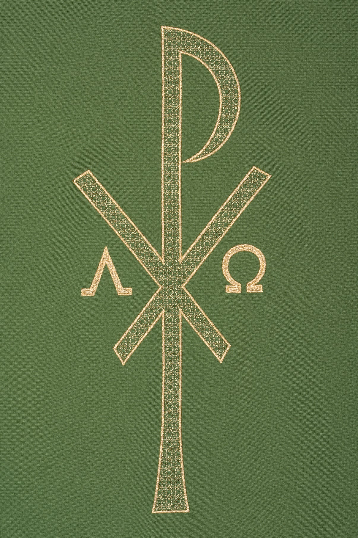 Ornat z symbolem PAX Alfa i Omega 18-7011 Zielony