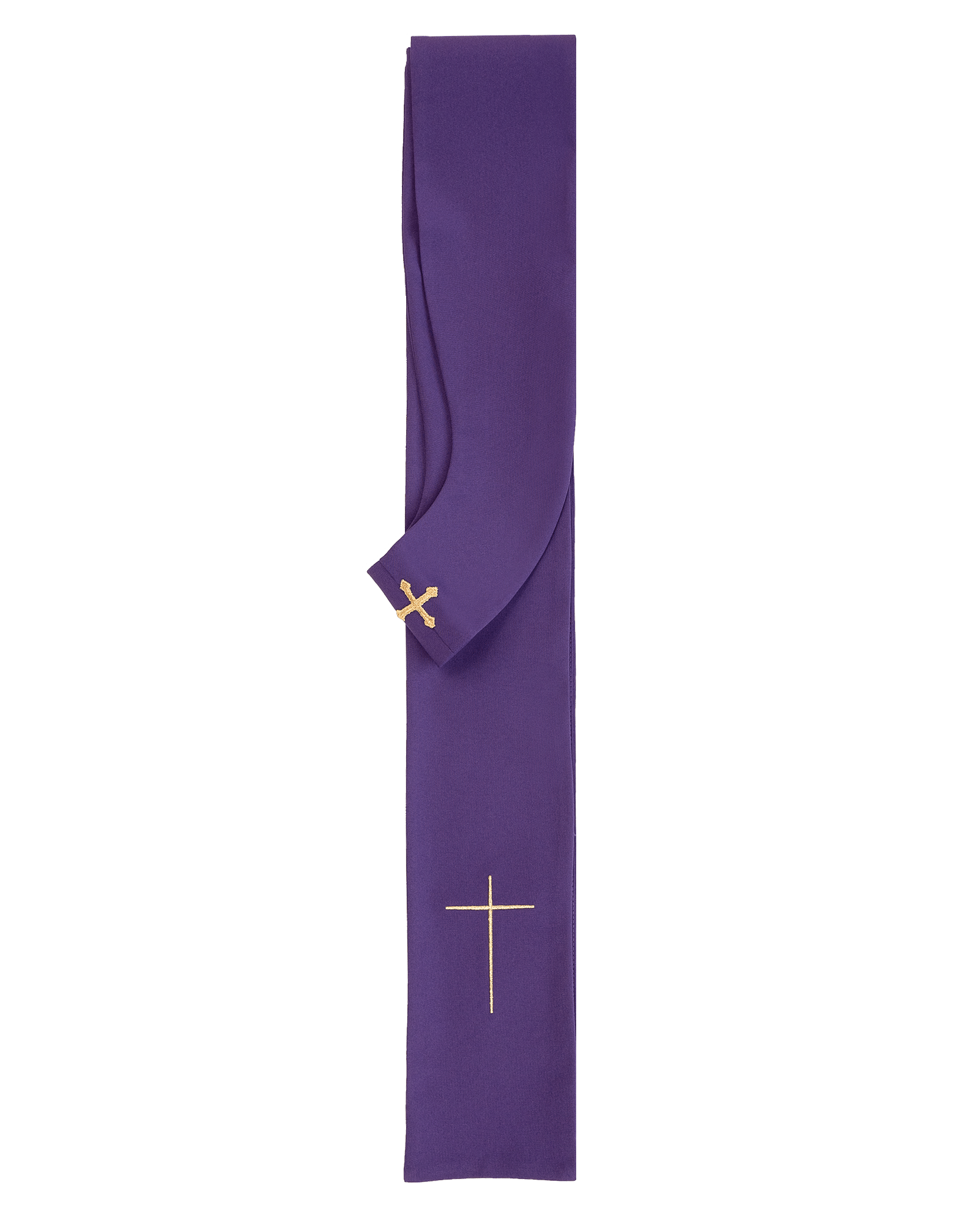 Ornat haftowany z symbolem Krzyża HA7035 Fioletowy - ORNATY.PL